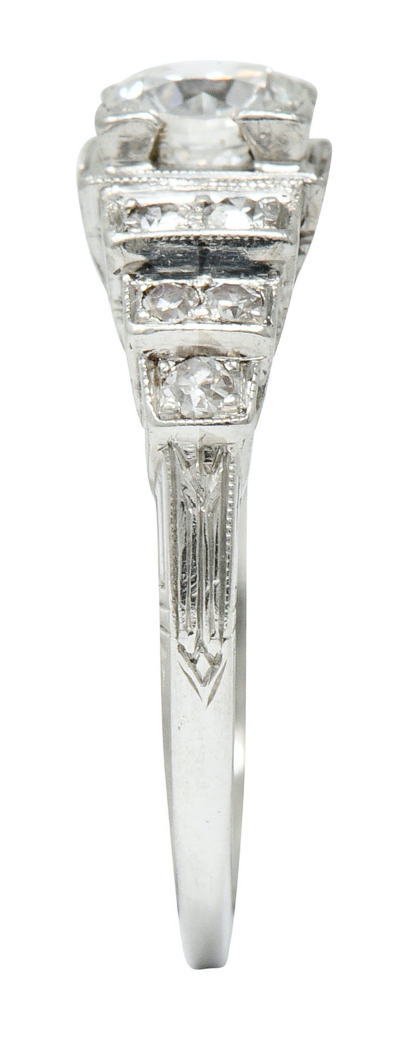 Art Deco 0.60 CTW Diamond Platinum Heart Engagement Ring Circa 1930Ring - Wilson's Estate Jewelry