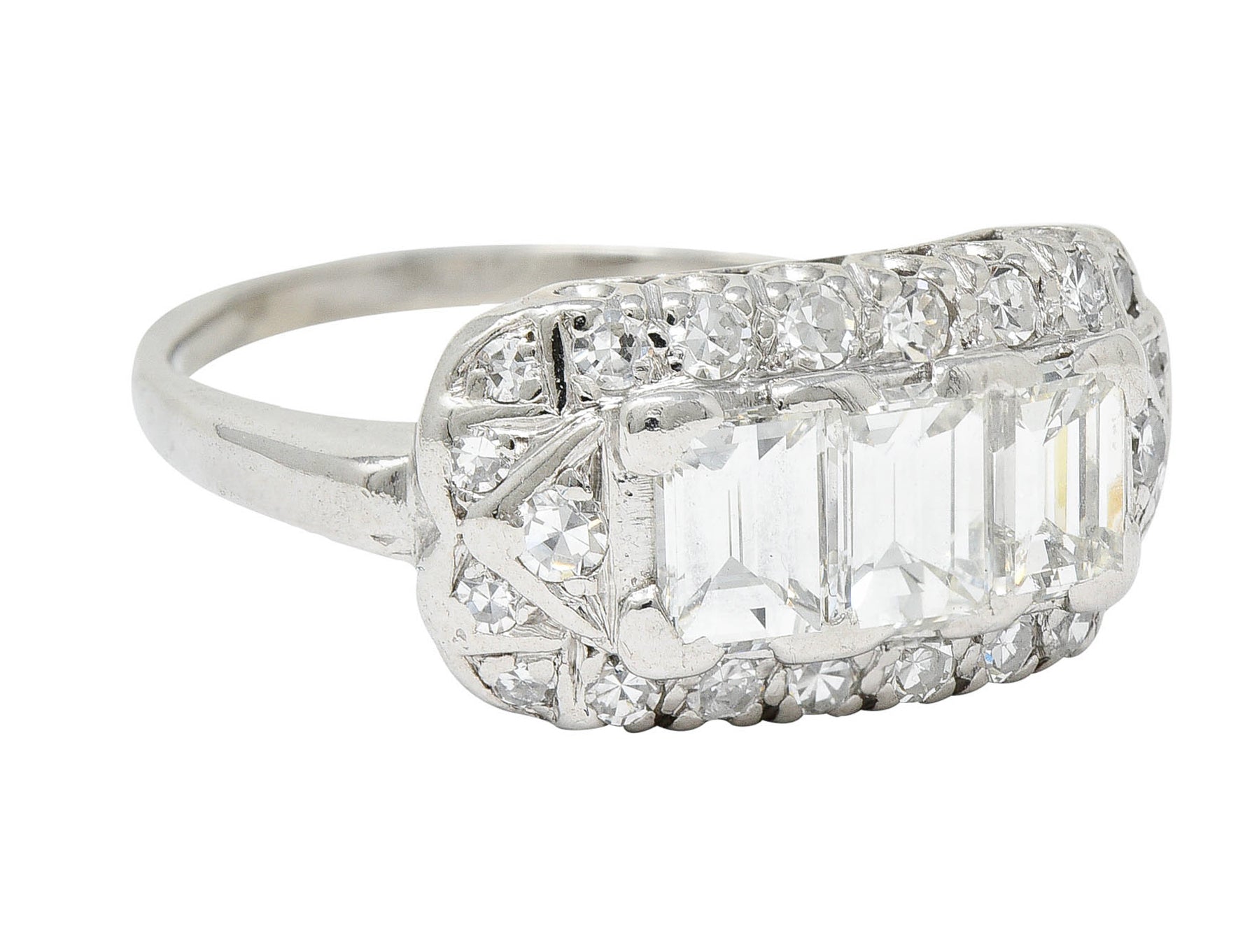 1950's Mid-Century 2.00 CTW Diamond Platinum Dinner RingRing - Wilson's Estate Jewelry