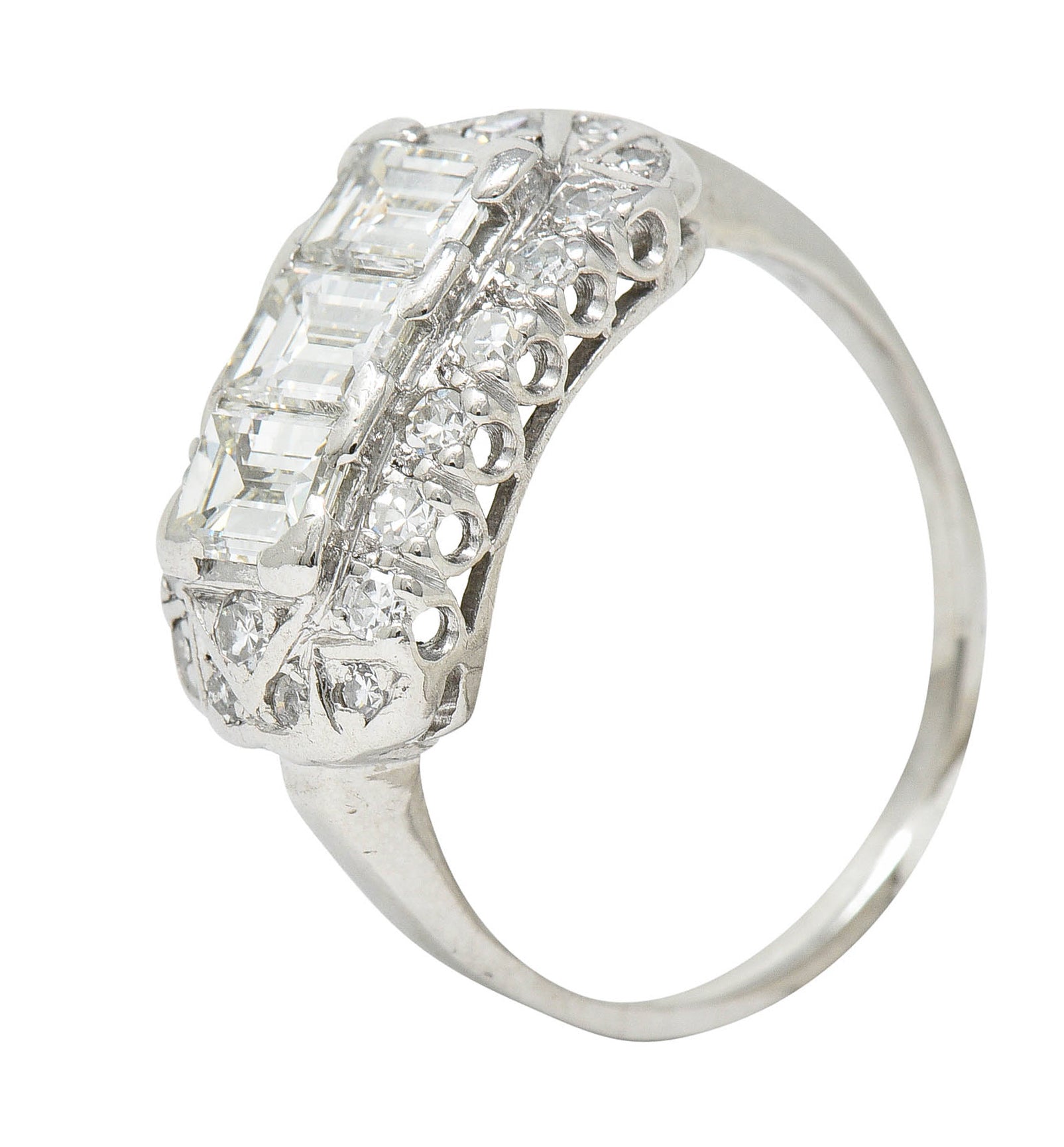 1950's Mid-Century 2.00 CTW Diamond Platinum Dinner RingRing - Wilson's Estate Jewelry