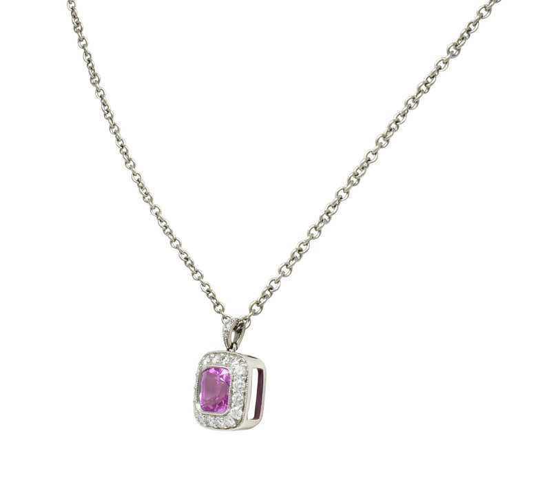 Estate Platinum Pink Diamond Necklace