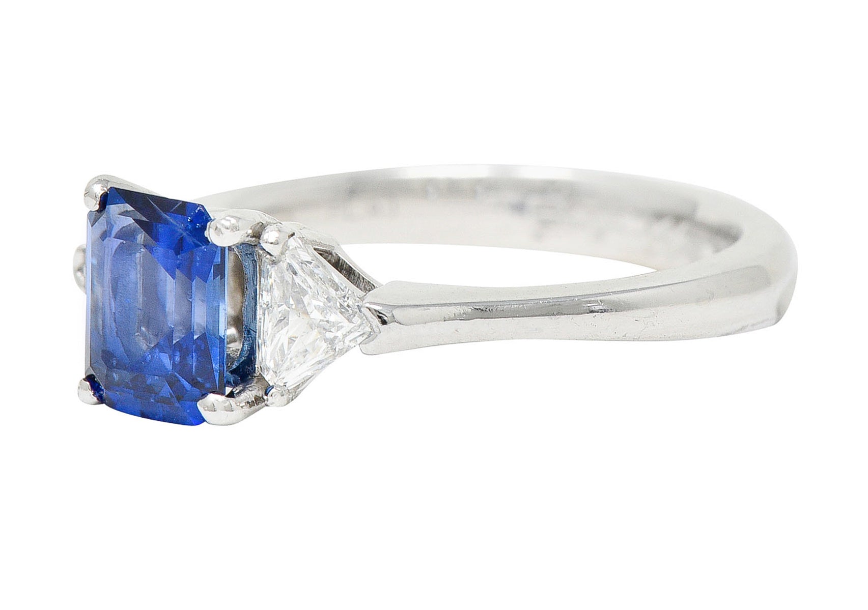 Contemporary 1.25 CTW Sapphire Diamond Three Stone RingRing - Wilson's Estate Jewelry