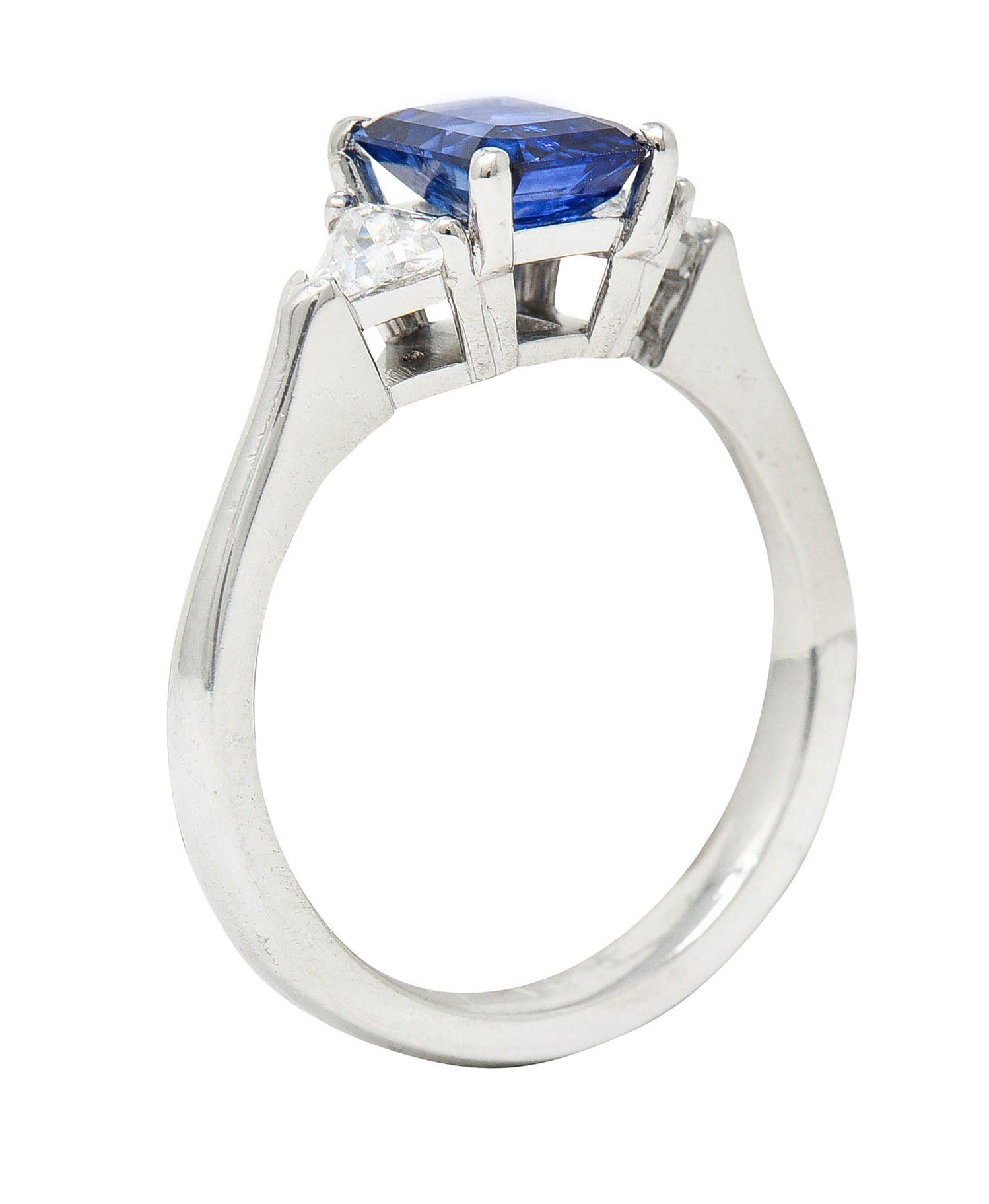 Contemporary 1.25 CTW Sapphire Diamond Three Stone RingRing - Wilson's Estate Jewelry