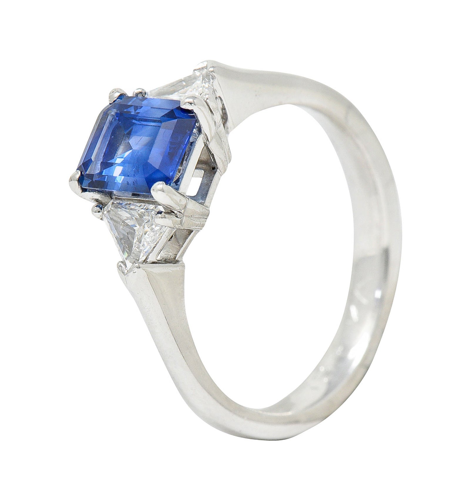 Contemporary 1.25 CTW Sapphire Diamond Three Stone RingRing - Wilson's Estate Jewelry