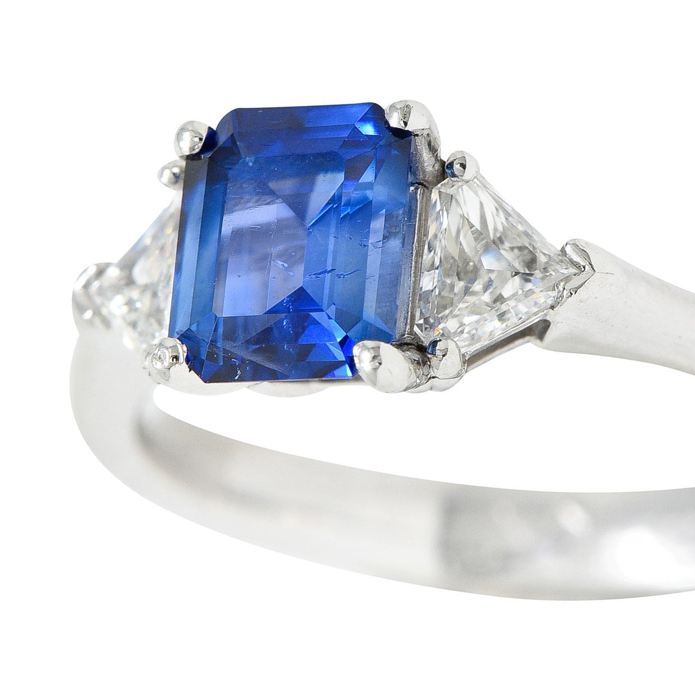 Contemporary 1.25 CTW Sapphire Diamond Three Stone RingRing - Wilson's Estate Jewelry