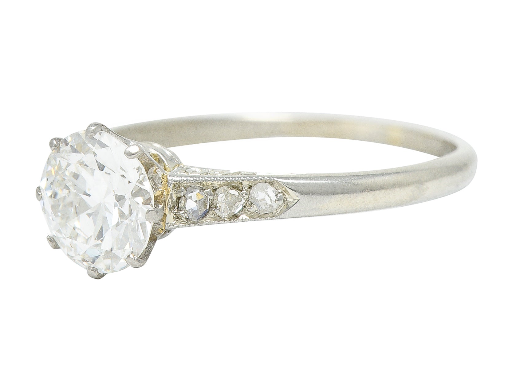 Edwardian 1.10 CTW Diamond Platinum Solitaire Engagement RingRing - Wilson's Estate Jewelry