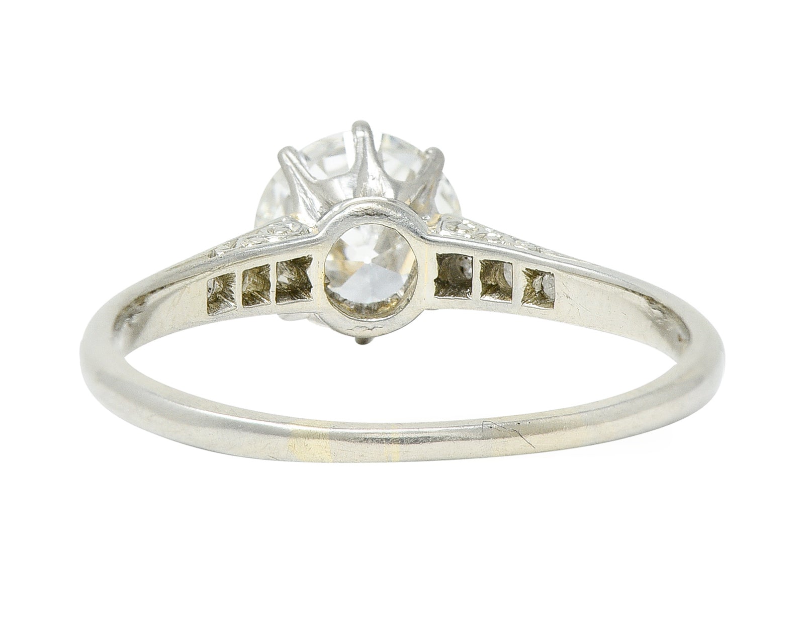 Edwardian 1.10 CTW Diamond Platinum Solitaire Engagement RingRing - Wilson's Estate Jewelry