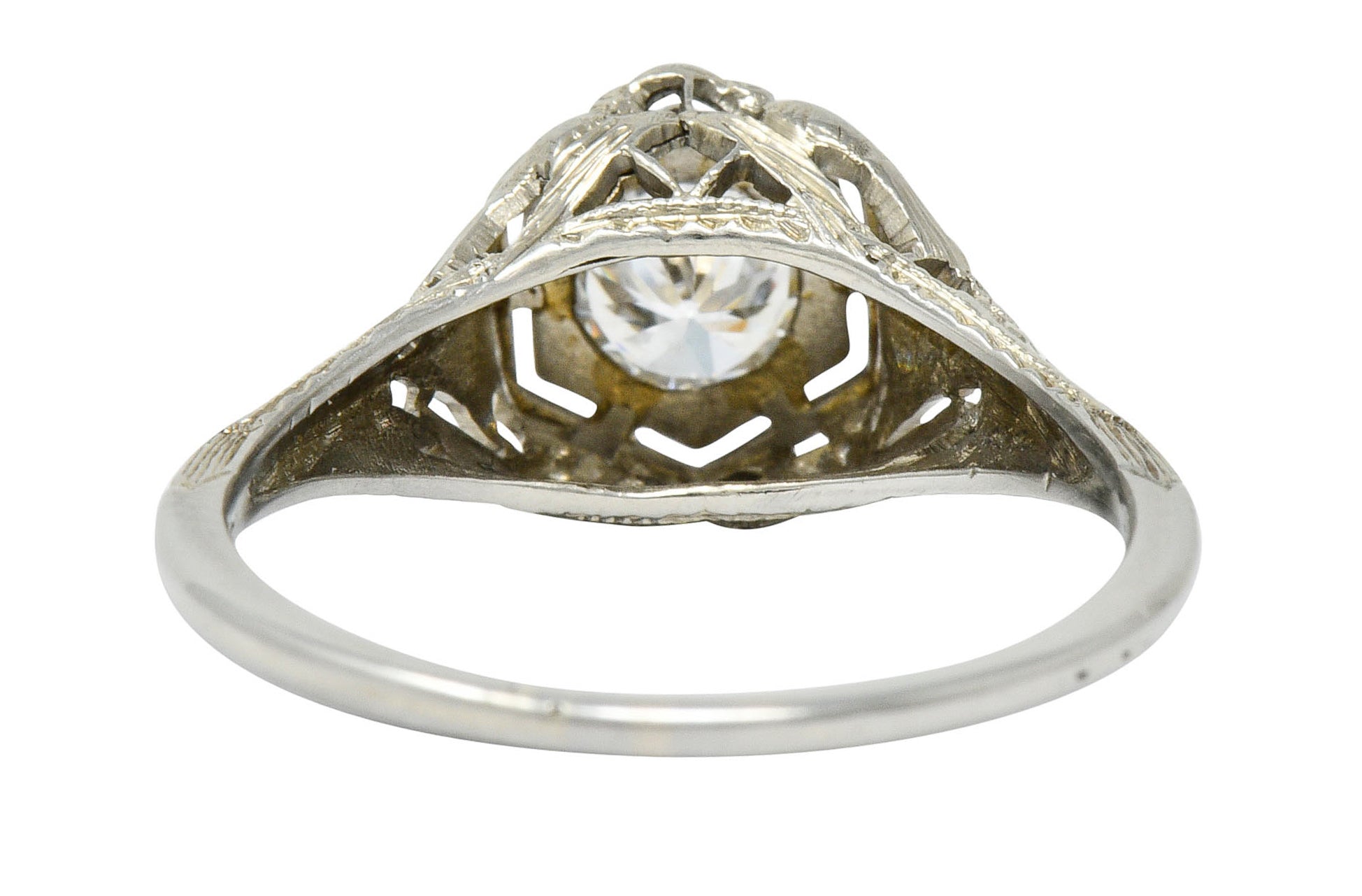 Early Art Deco 0.41 CTW Diamond 18 Karat Gold Lovebird Engagement RingRing - Wilson's Estate Jewelry