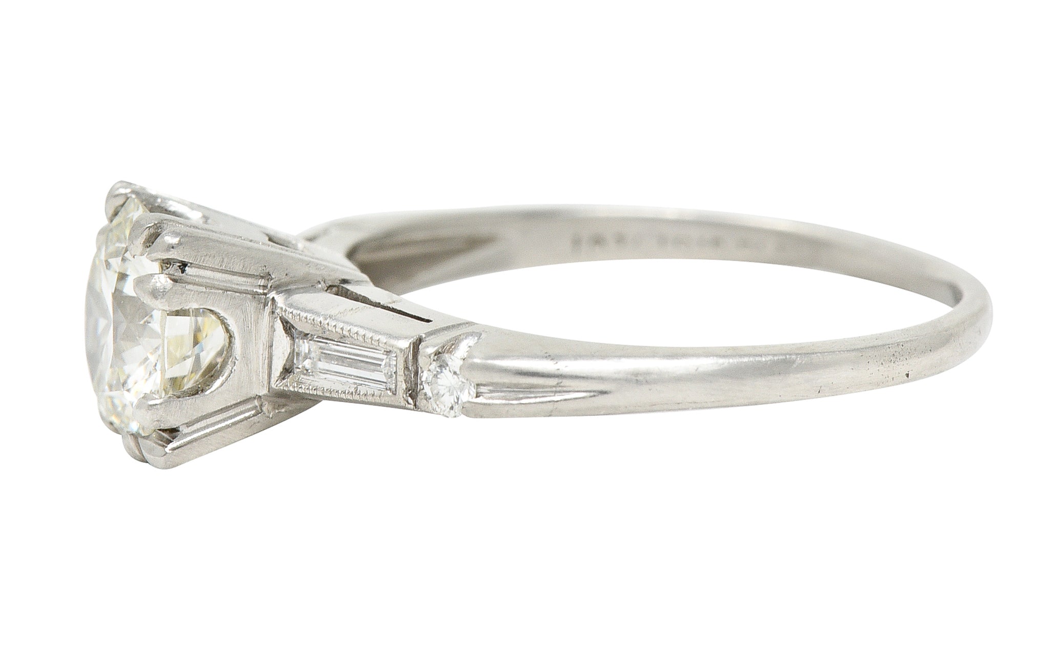 1950's Mid-Century 1.25 CTW Diamond Platinum Vintage Engagement Ring GIA Wilson's Estate Jewelry