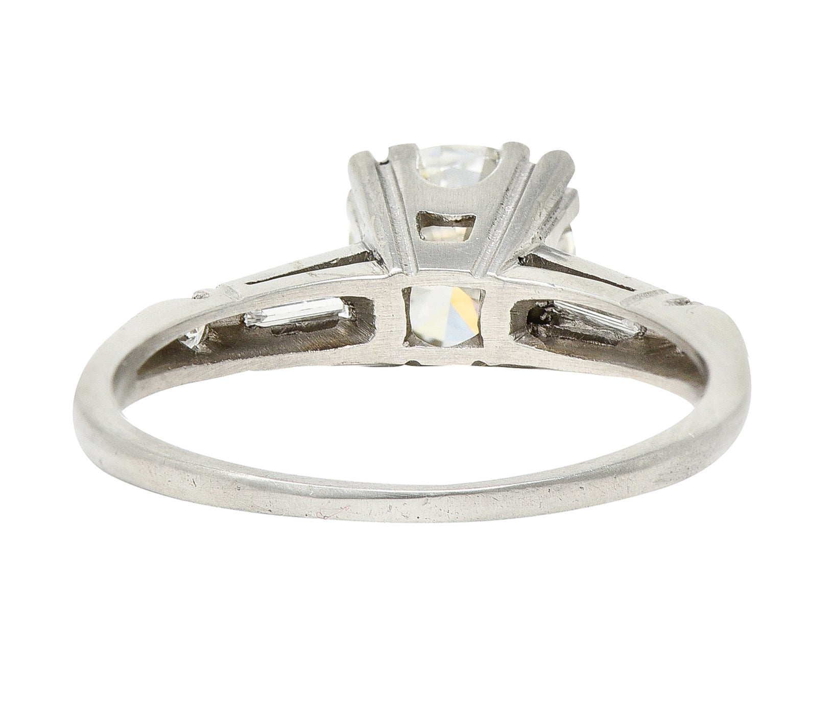 1950's Mid-Century 1.25 CTW Diamond Platinum Vintage Engagement Ring GIA Wilson's Estate Jewelry