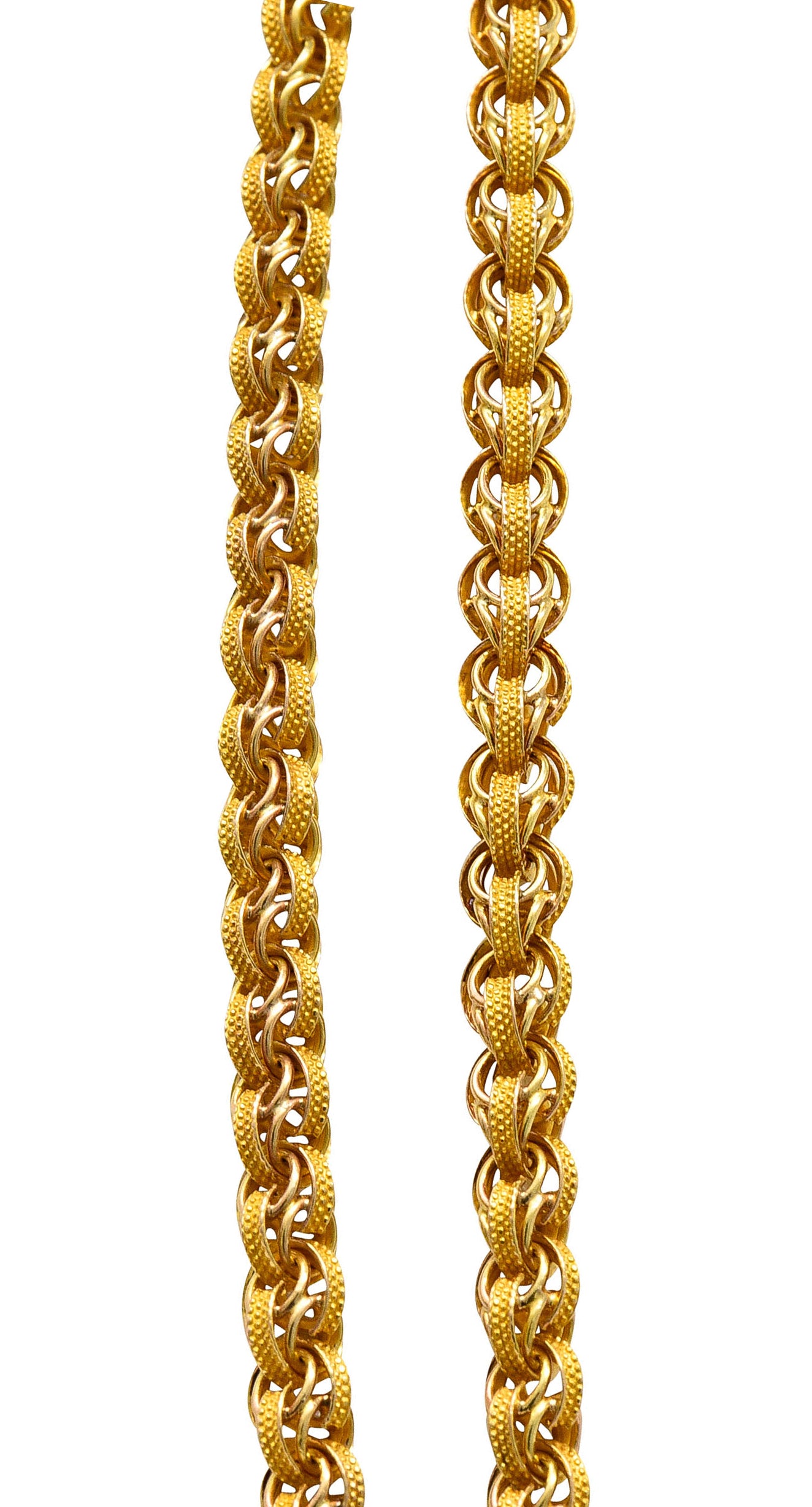 1890's Victorian 14 Karat Gold 44 Inch Long Chain Link NecklaceNecklace - Wilson's Estate Jewelry