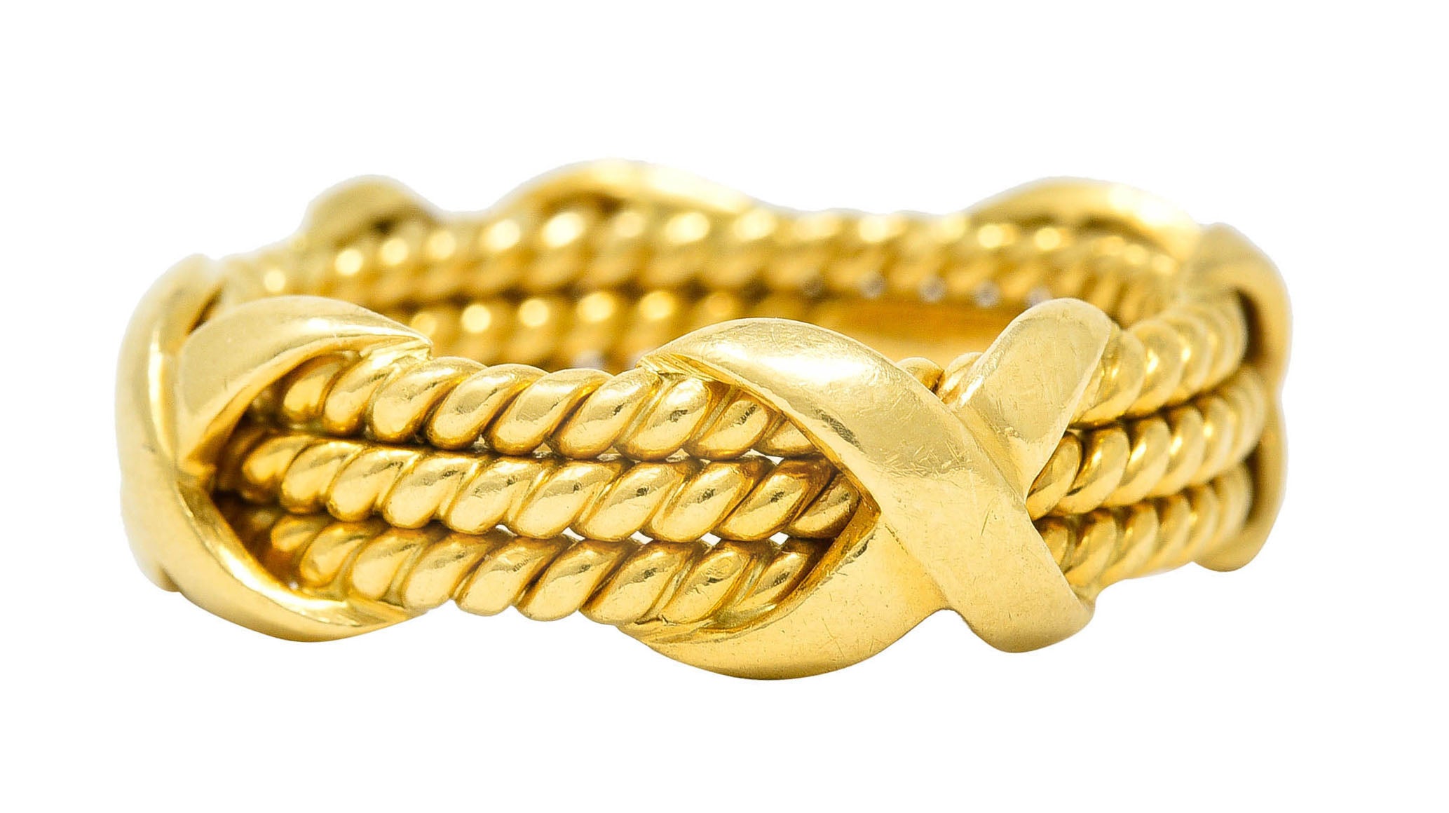 Schlumberger Tiffany & Co. Vintage 18 Karat Gold Twisted Rope X Band RingRing - Wilson's Estate Jewelry