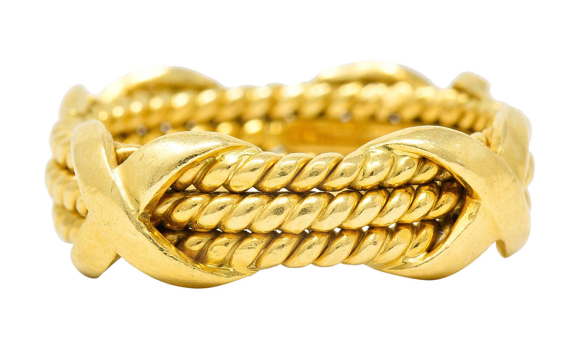 Schlumberger Tiffany & Co. Vintage 18 Karat Gold Twisted Rope X Band RingRing - Wilson's Estate Jewelry