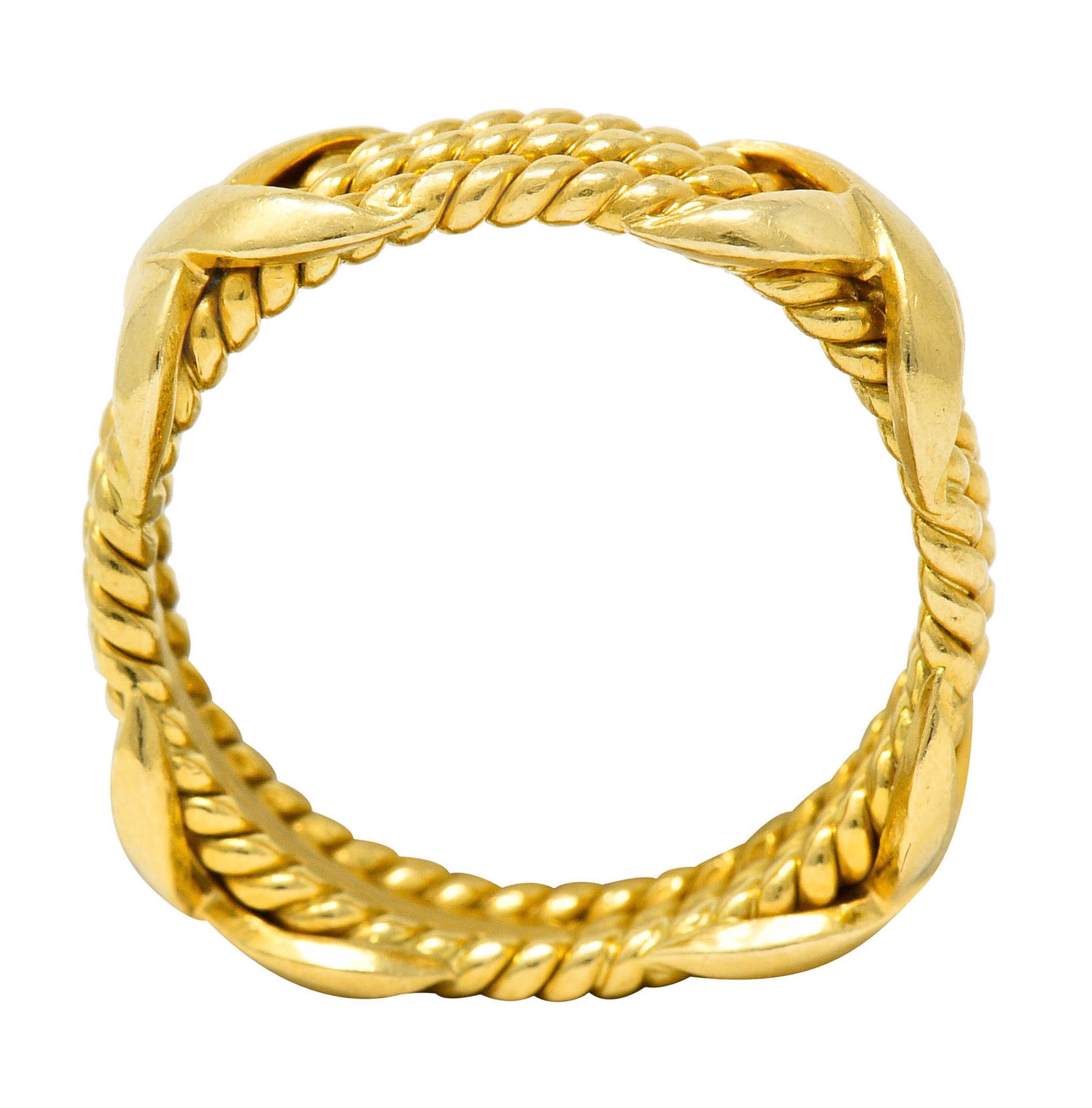 Schlumberger Tiffany & Co. Vintage 18 Karat Gold Twisted Rope X Band RingRing - Wilson's Estate Jewelry