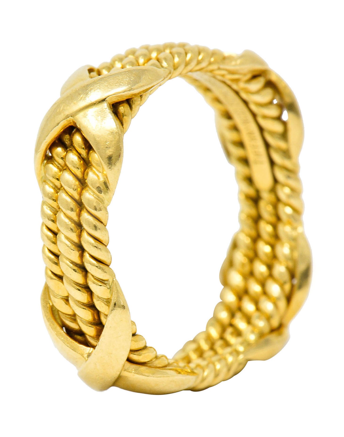 Schlumberger Tiffany & Co. Vintage 18 Karat Gold Twisted Rope X Band RingRing - Wilson's Estate Jewelry