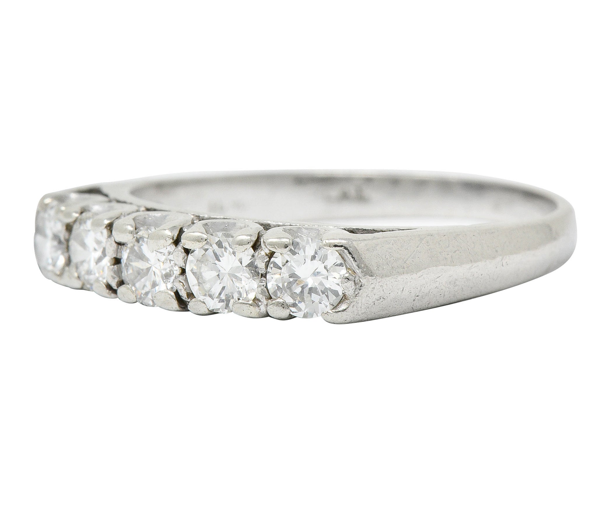 1950's Mid-Century 0.75 CTW Diamond Platinum Fishtail Band RingRing - Wilson's Estate Jewelry