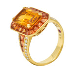 Roberto Coin 6.80 CTW Citrine Sapphire Diamond 18 Karat Gold Cocktail RingRing - Wilson's Estate Jewelry