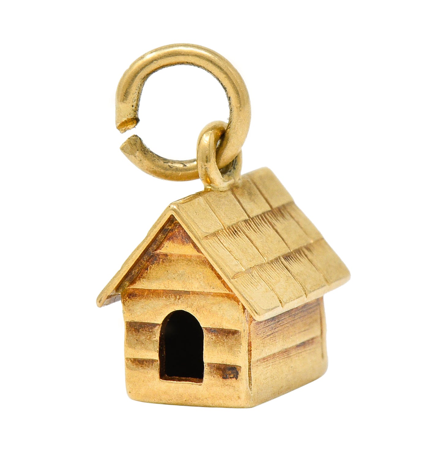 Retro 14 Karat Gold Doghouse Charm Circa 1950charm - Wilson's Estate Jewelry