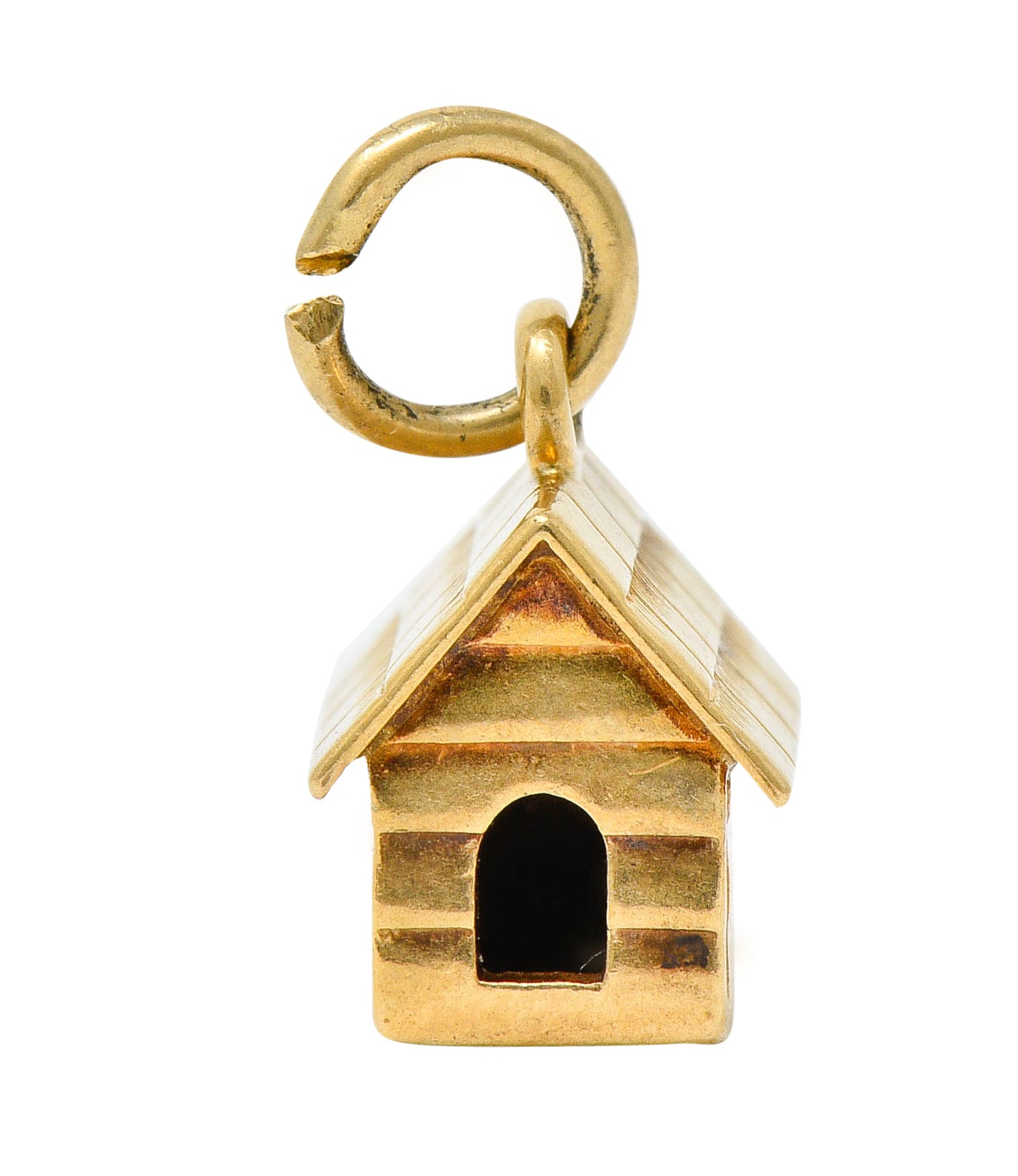 Retro 14 Karat Gold Doghouse Charm Circa 1950charm - Wilson's Estate Jewelry