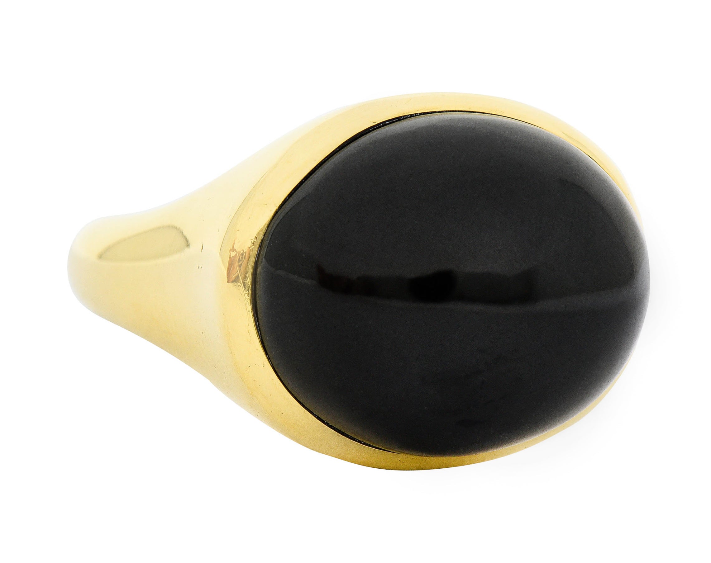 Elsa Peretti Tiffany & Co. Onyx Cabochon 18 Karat Gold Gemstone RingRing - Wilson's Estate Jewelry