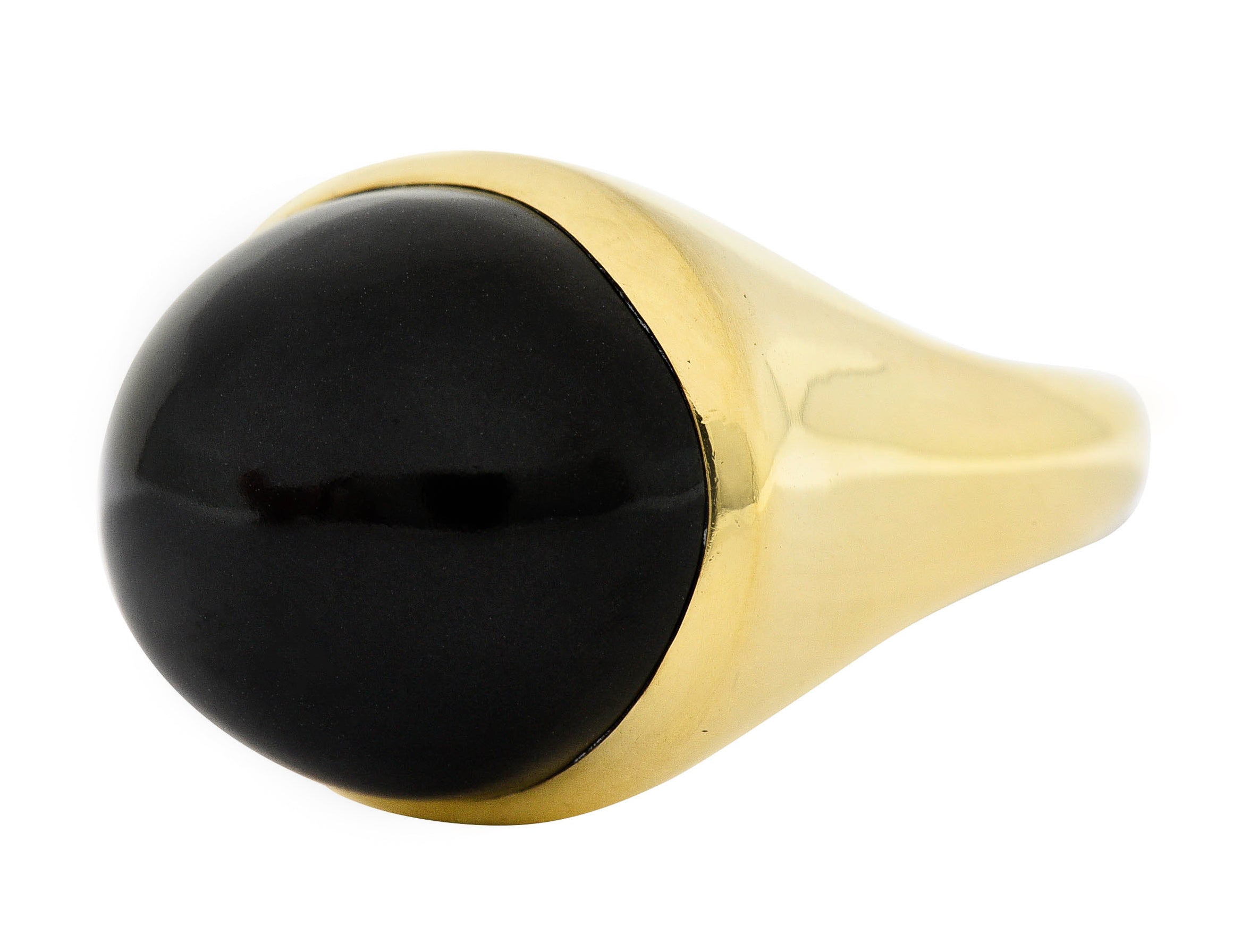 Elsa Peretti Tiffany & Co. Onyx Cabochon 18 Karat Gold Gemstone RingRing - Wilson's Estate Jewelry