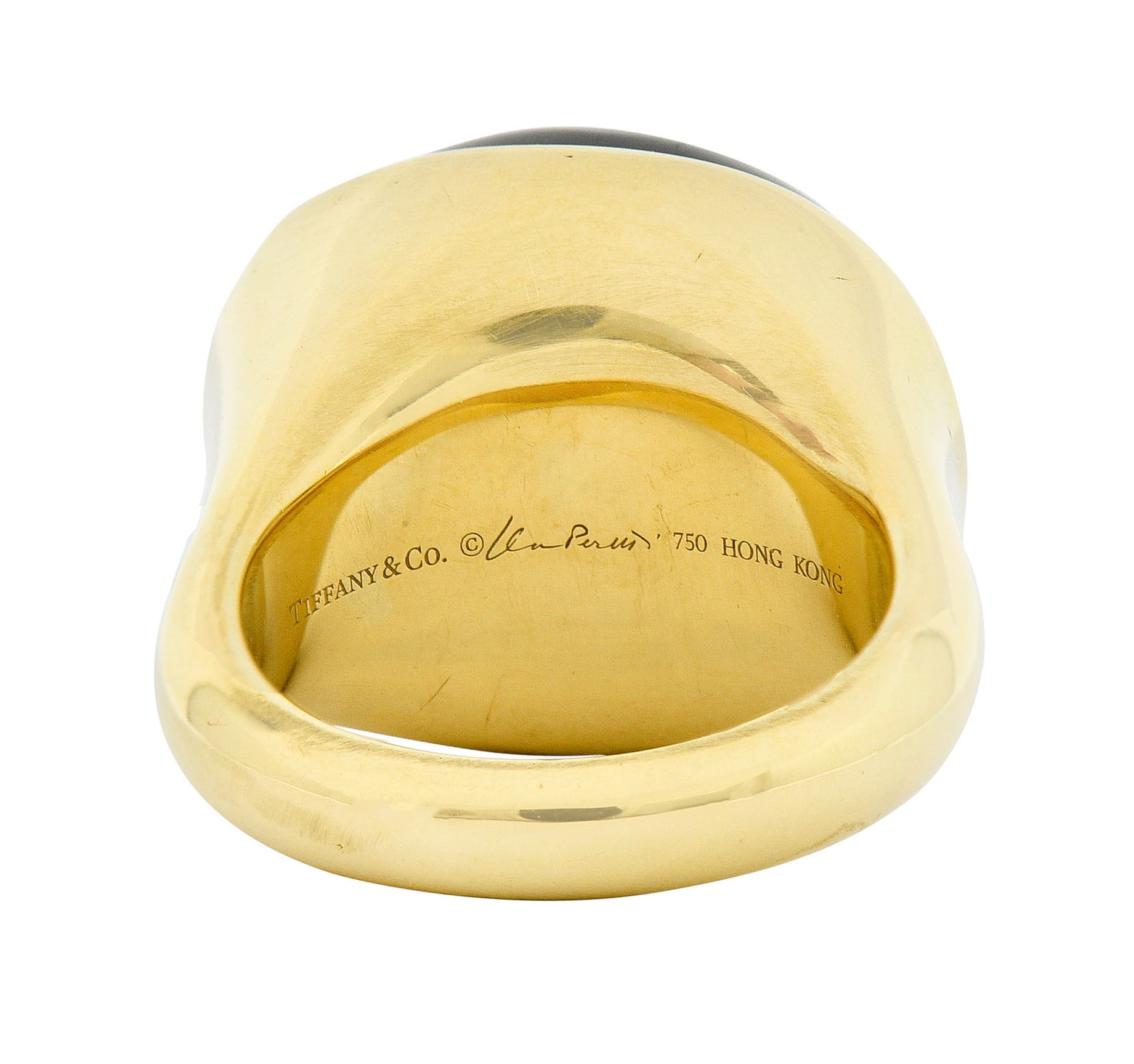 Elsa Peretti Tiffany & Co. Onyx Cabochon 18 Karat Gold Gemstone RingRing - Wilson's Estate Jewelry