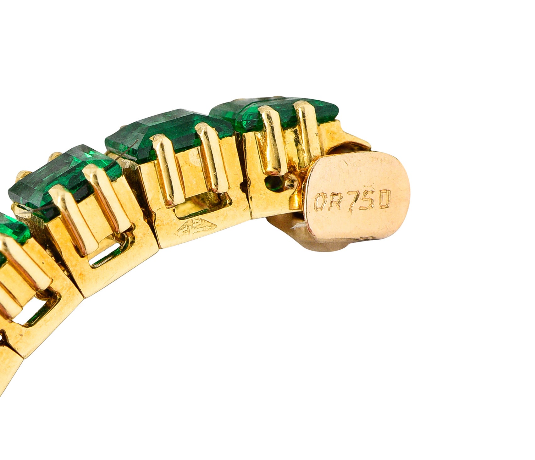 Boucheron Paris 12.50 CTW Emerald 18 Karat Yellow Gold Gemstone Line BraceletBracelet - Wilson's Estate Jewelry