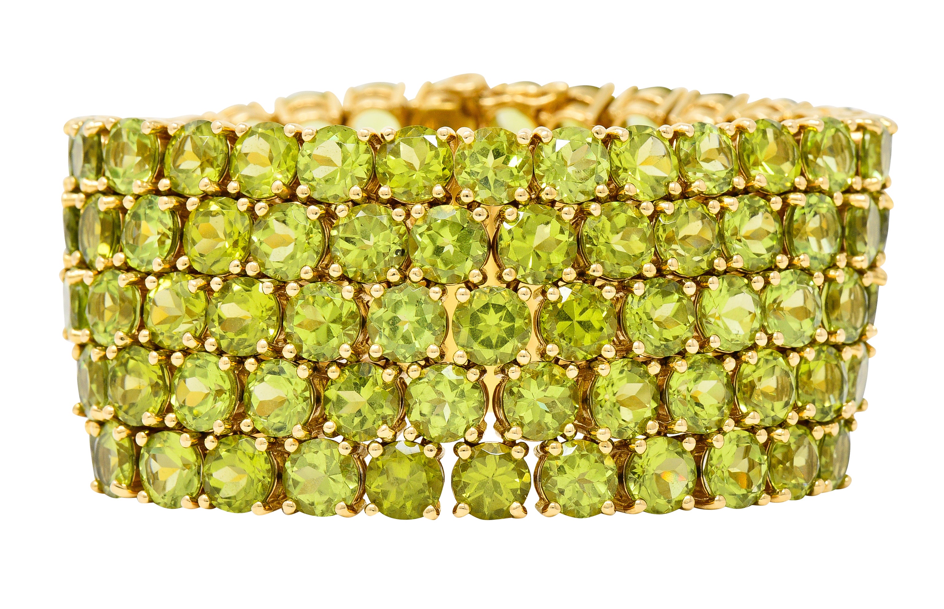 Paolo Costagli 145.00 CTW Peridot 18 Karat Rose Gold Gemstone BraceletBracelet - Wilson's Estate Jewelry