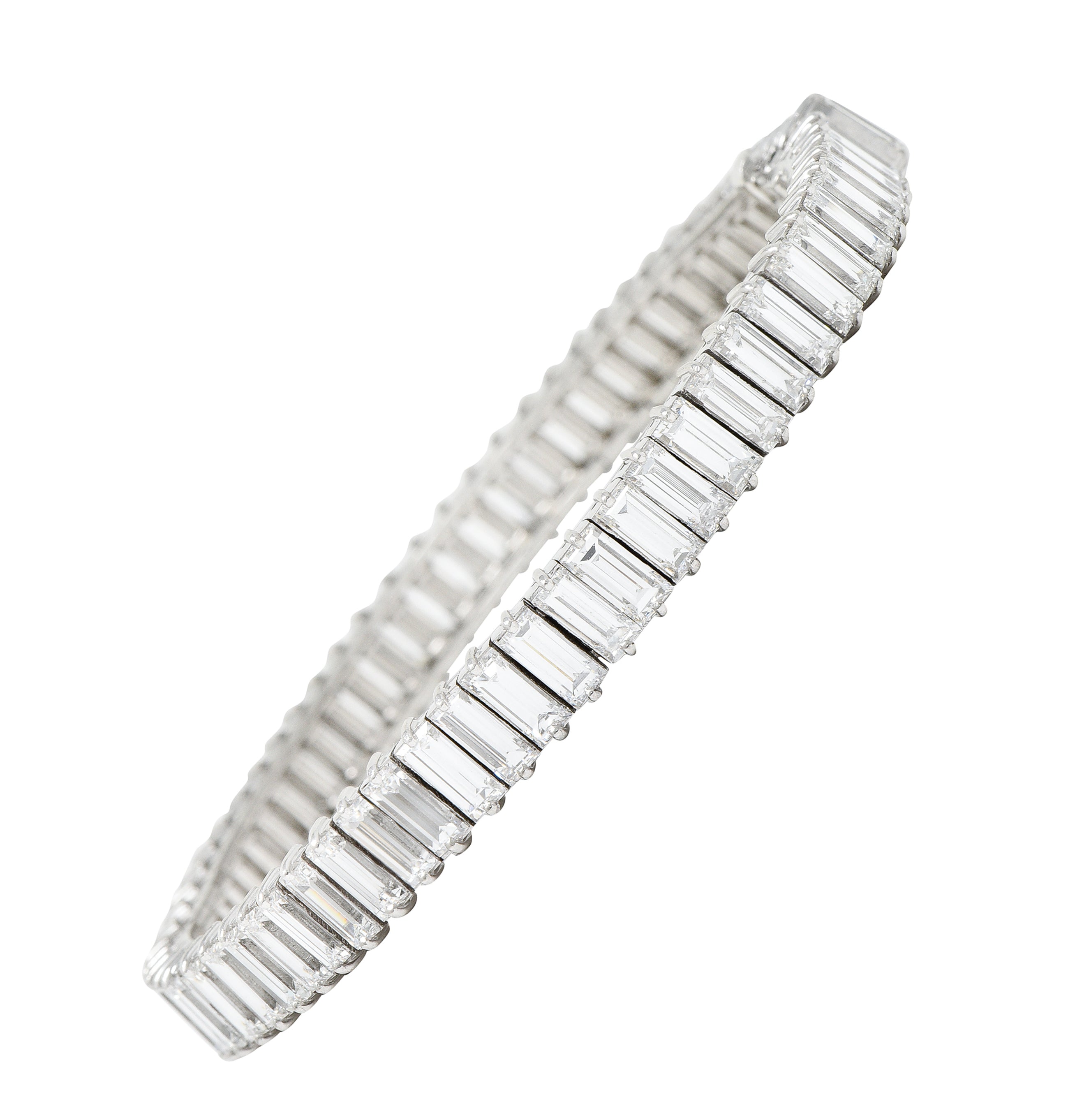 Boucheron Paris Mid-Century 17.00 CTW Baguette Diamond Platinum Line BraceletBracelet - Wilson's Estate Jewelry