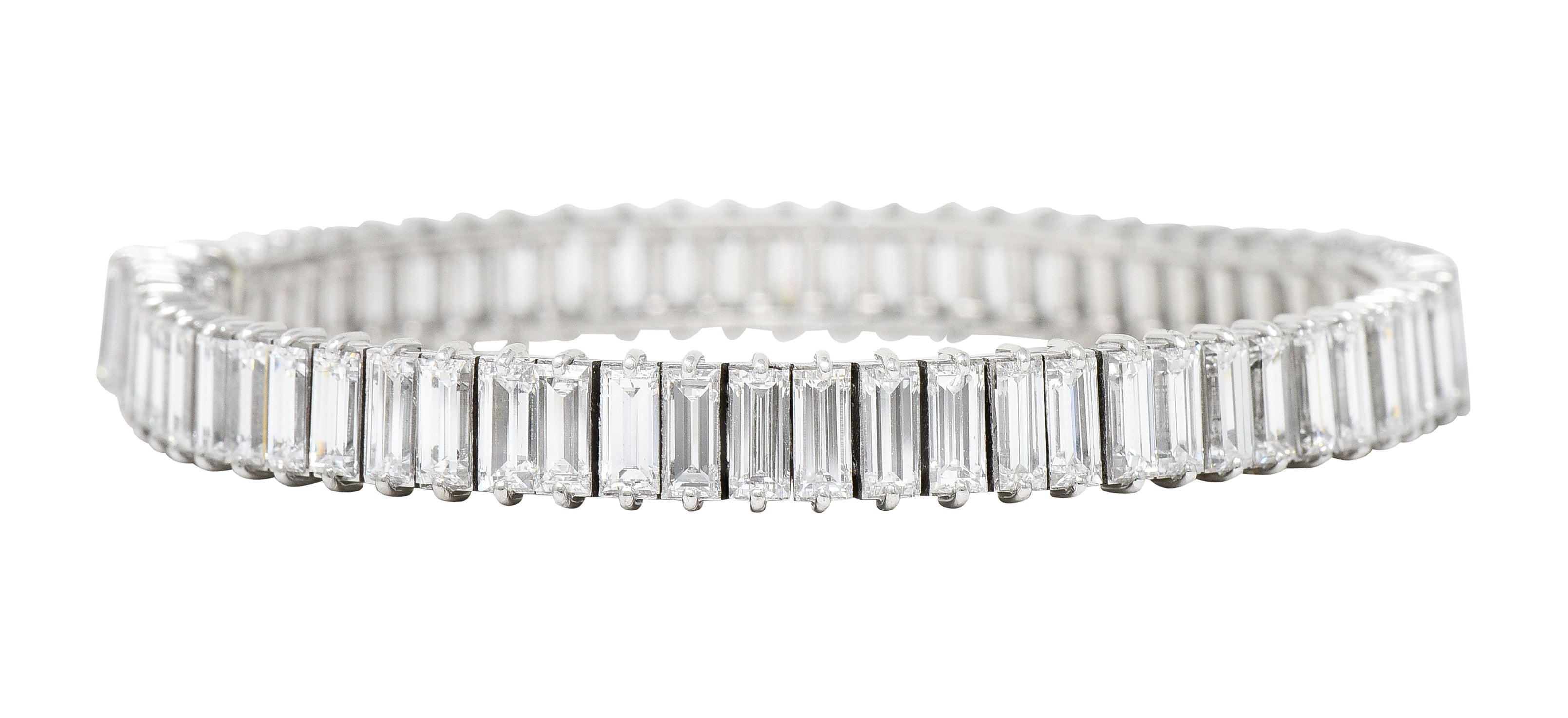 Boucheron Paris Mid-Century 17.00 CTW Baguette Diamond Platinum Line BraceletBracelet - Wilson's Estate Jewelry