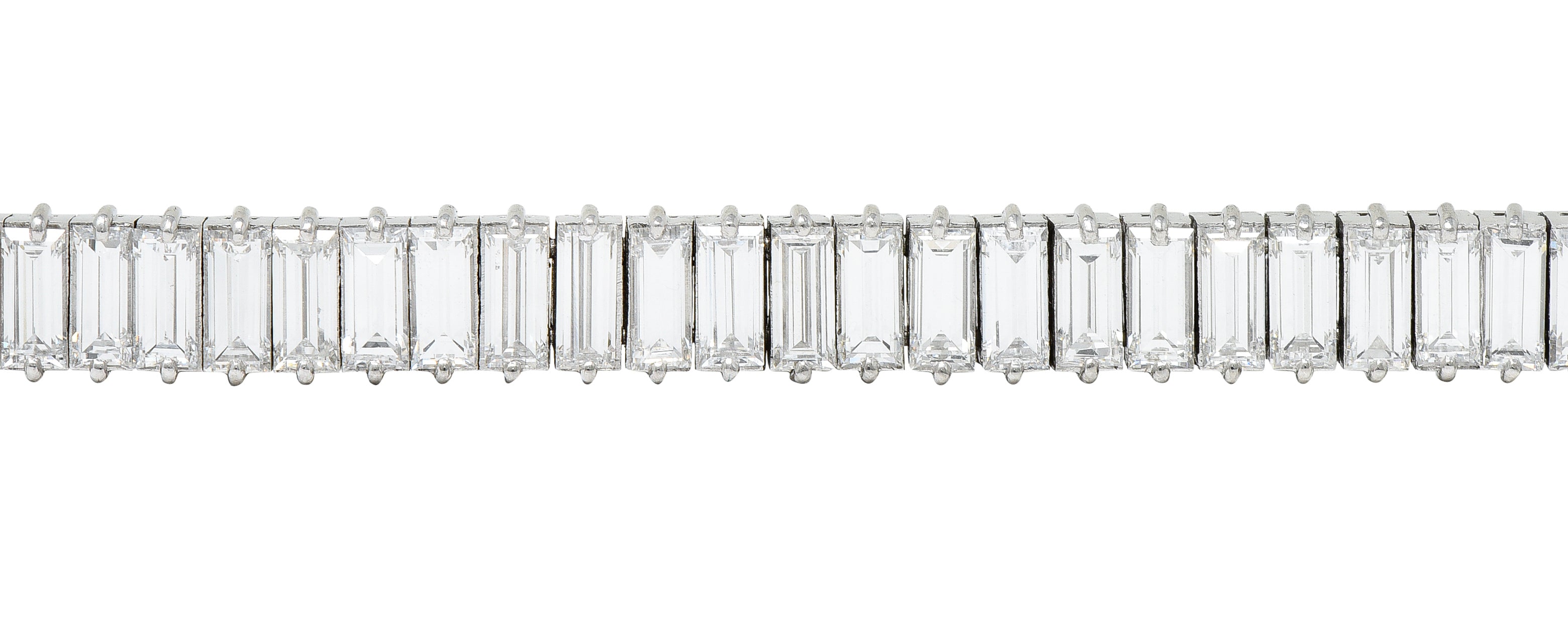 Boucheron Paris Mid-Century 17.00 CTW Baguette Diamond Platinum Line BraceletBracelet - Wilson's Estate Jewelry