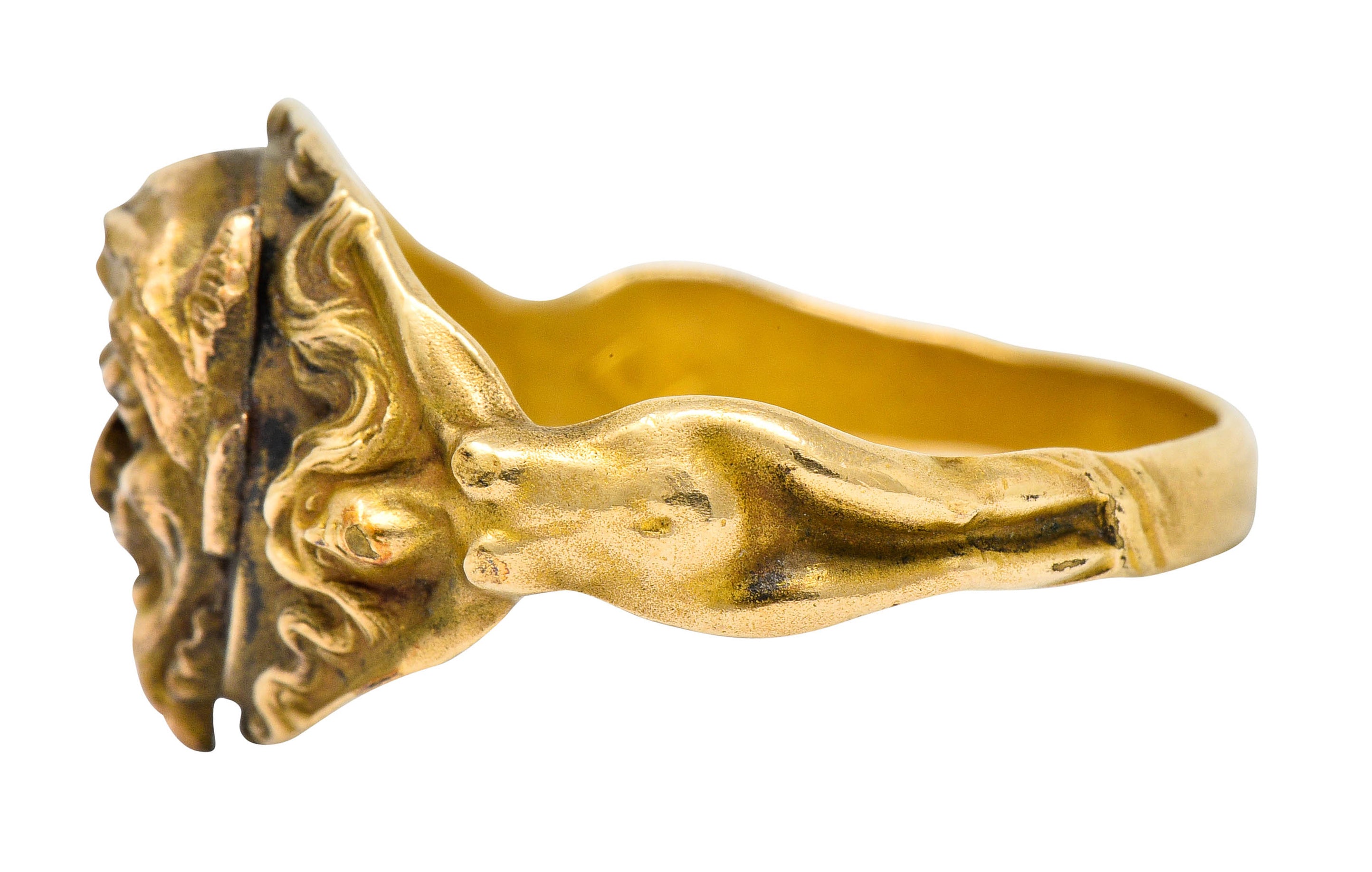 1890's Victorian Gold Full-Bodied Figure Devil Band Ring - Wilson's Estate Jewelry