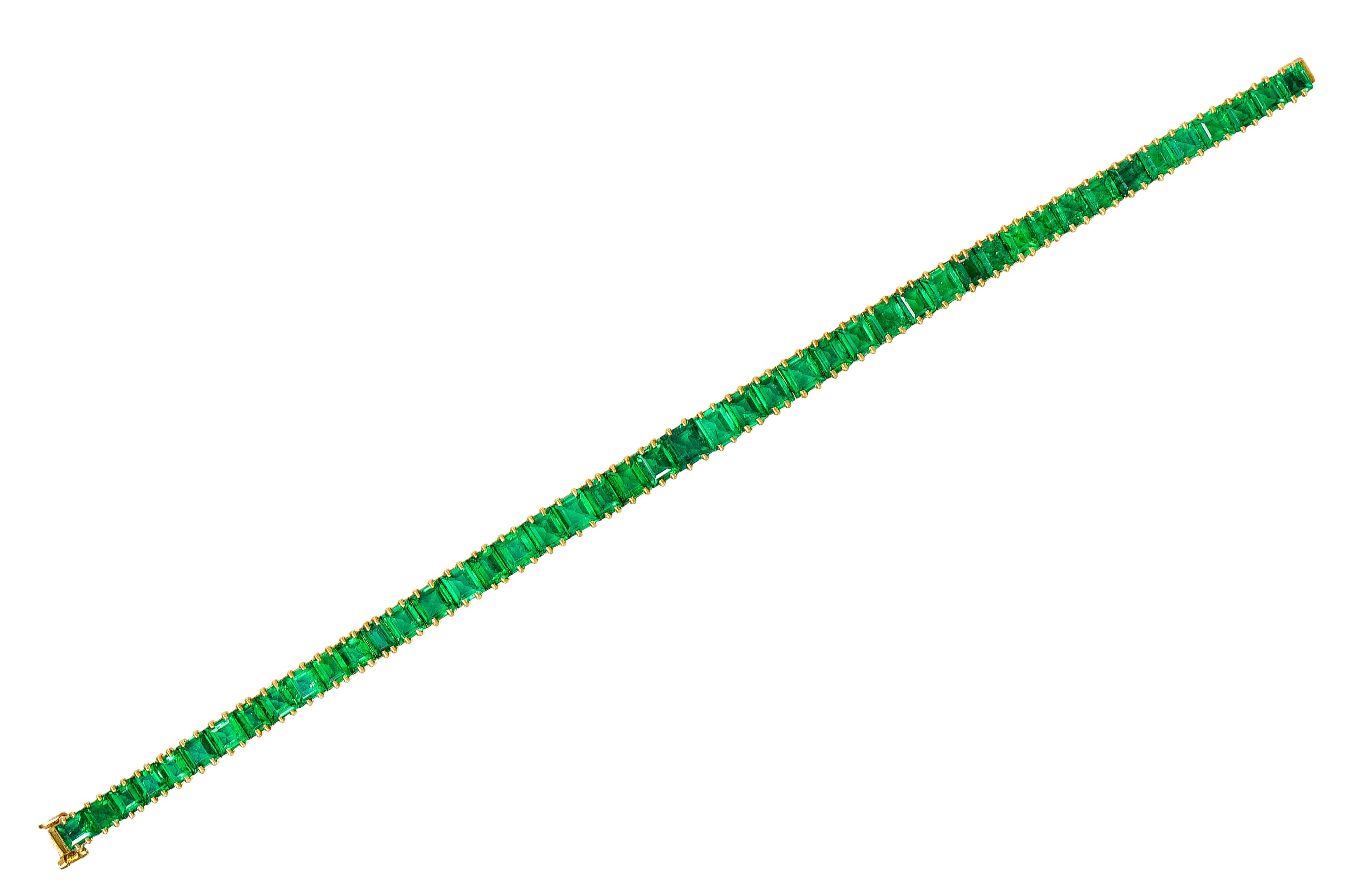 Boucheron Paris 12.50 CTW Emerald 18 Karat Yellow Gold Gemstone Line BraceletBracelet - Wilson's Estate Jewelry