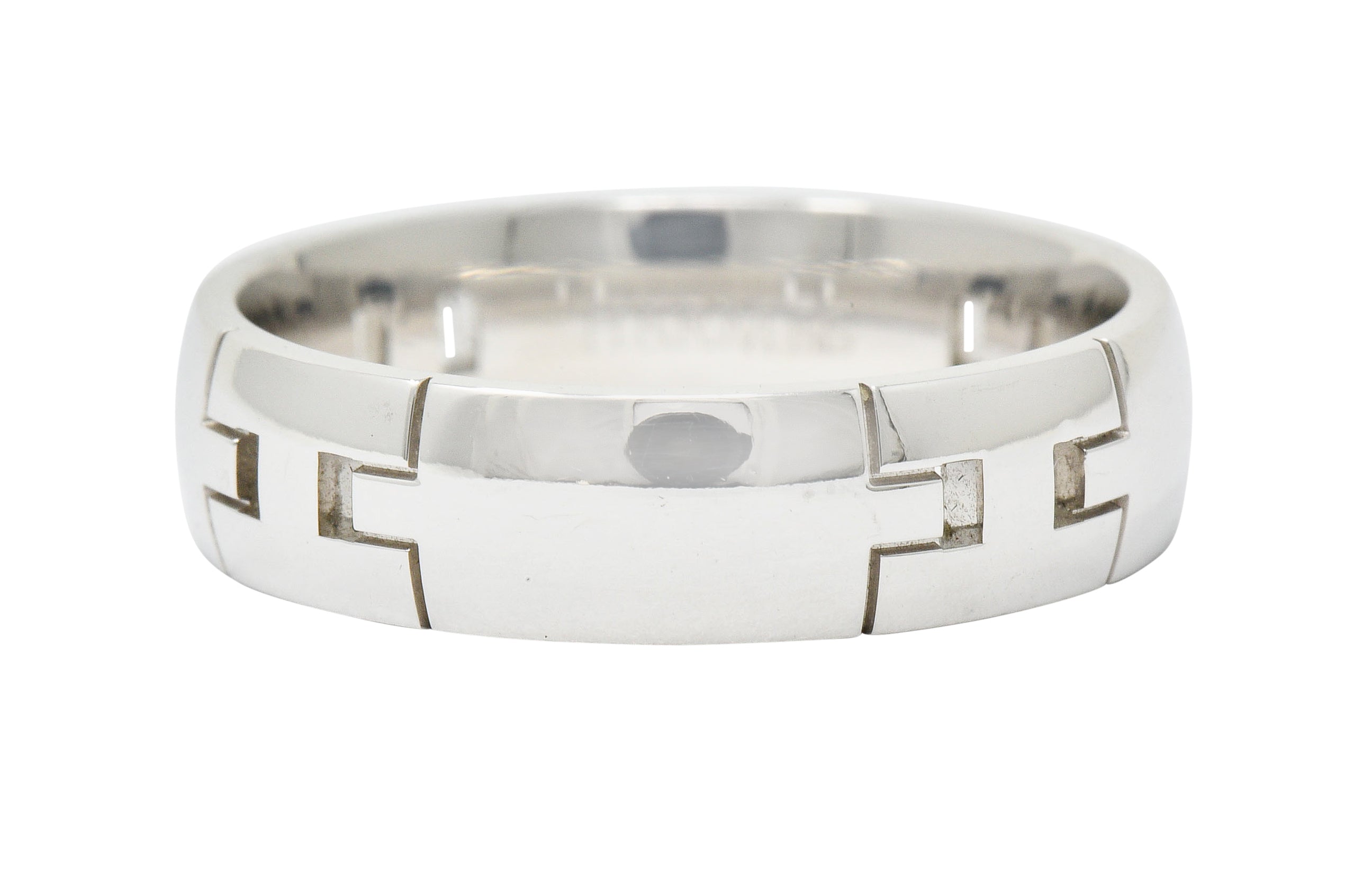 Hermes French 18 Karat White Gold Unisex H Band RingRing - Wilson's Estate Jewelry