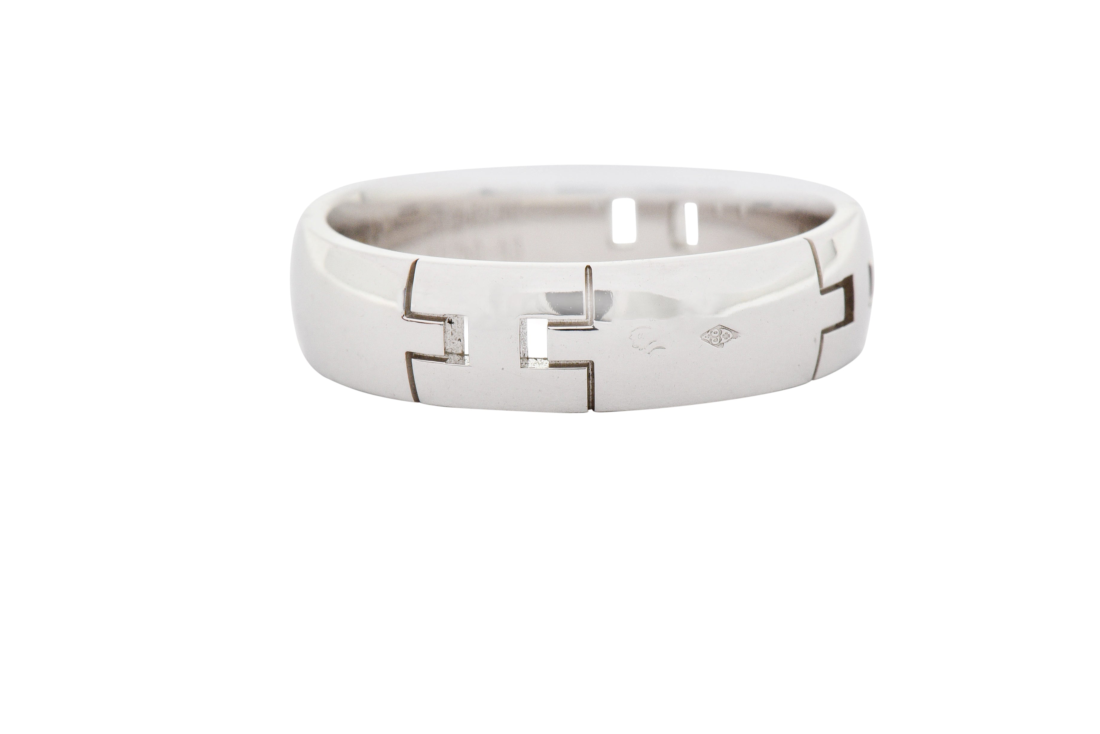 Hermes French 18 Karat White Gold Unisex H Band RingRing - Wilson's Estate Jewelry