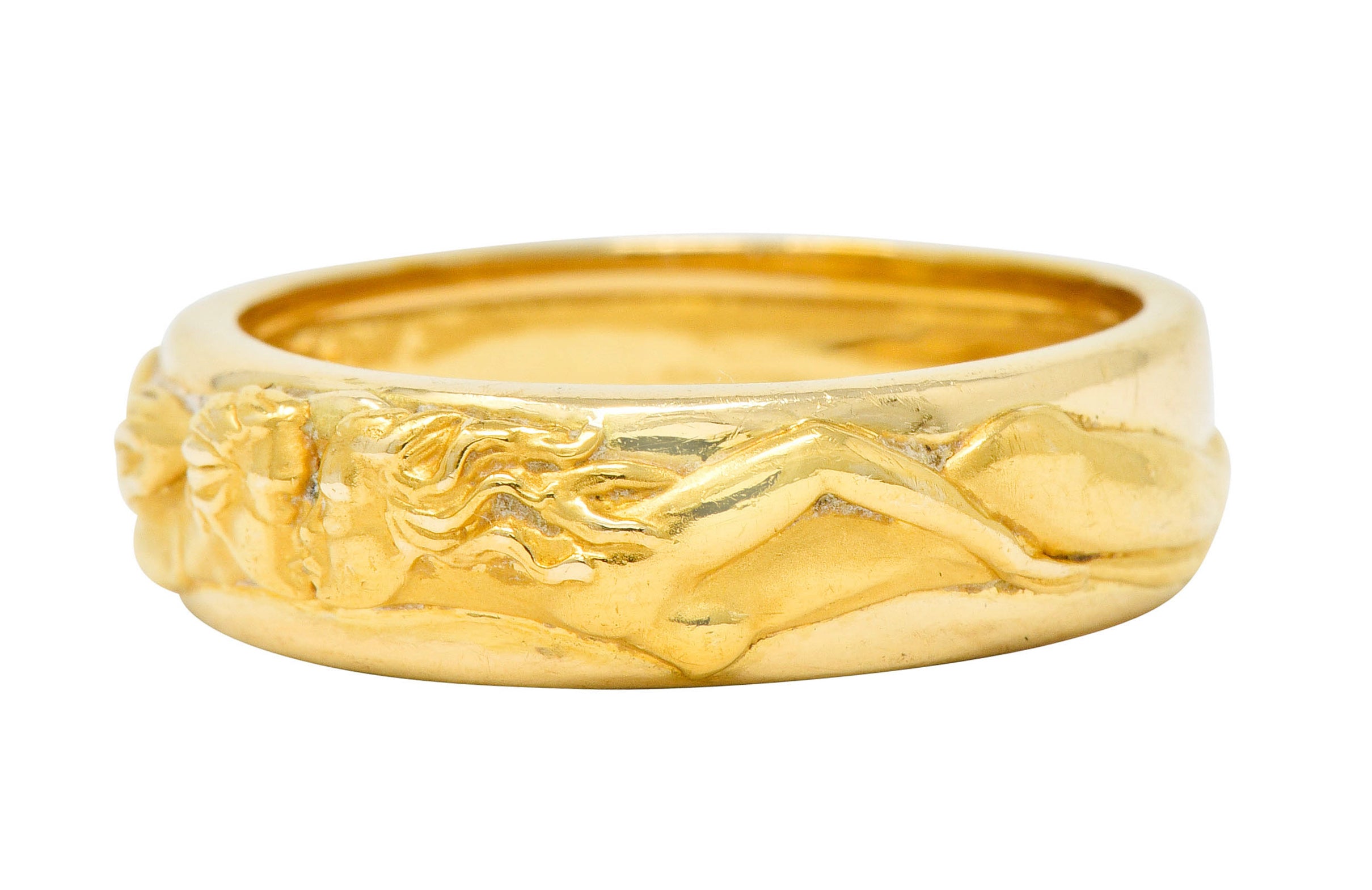 Carrera Y Carrera 18 Karat Gold 6.5 MM Promesa Unisex Band Ring Circa 2014 - Wilson's Estate Jewelry