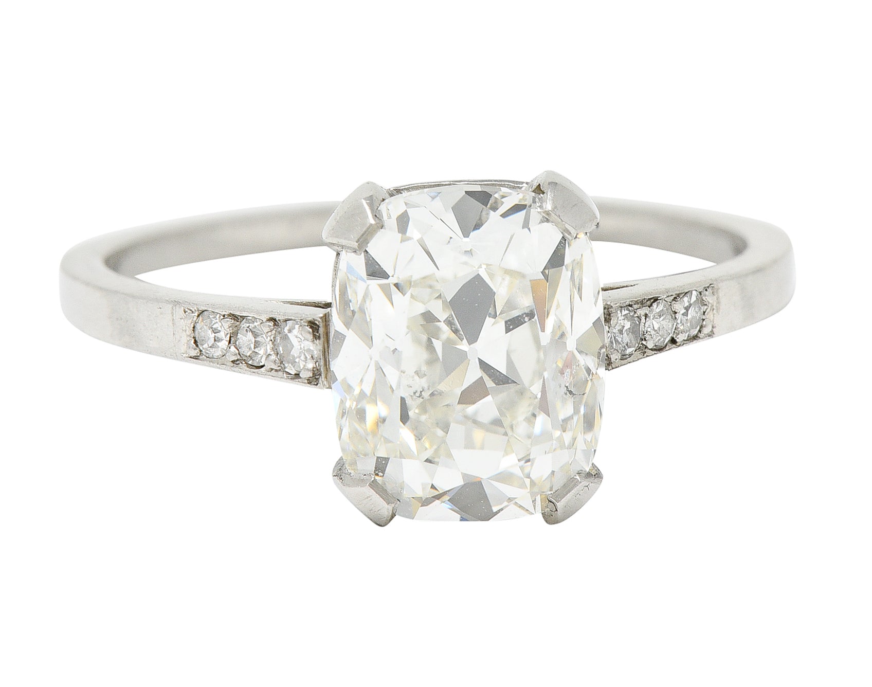 Art Deco 2.70 CTW Old Mine Cut Diamond Platinum Engagement RingRing - Wilson's Estate Jewelry