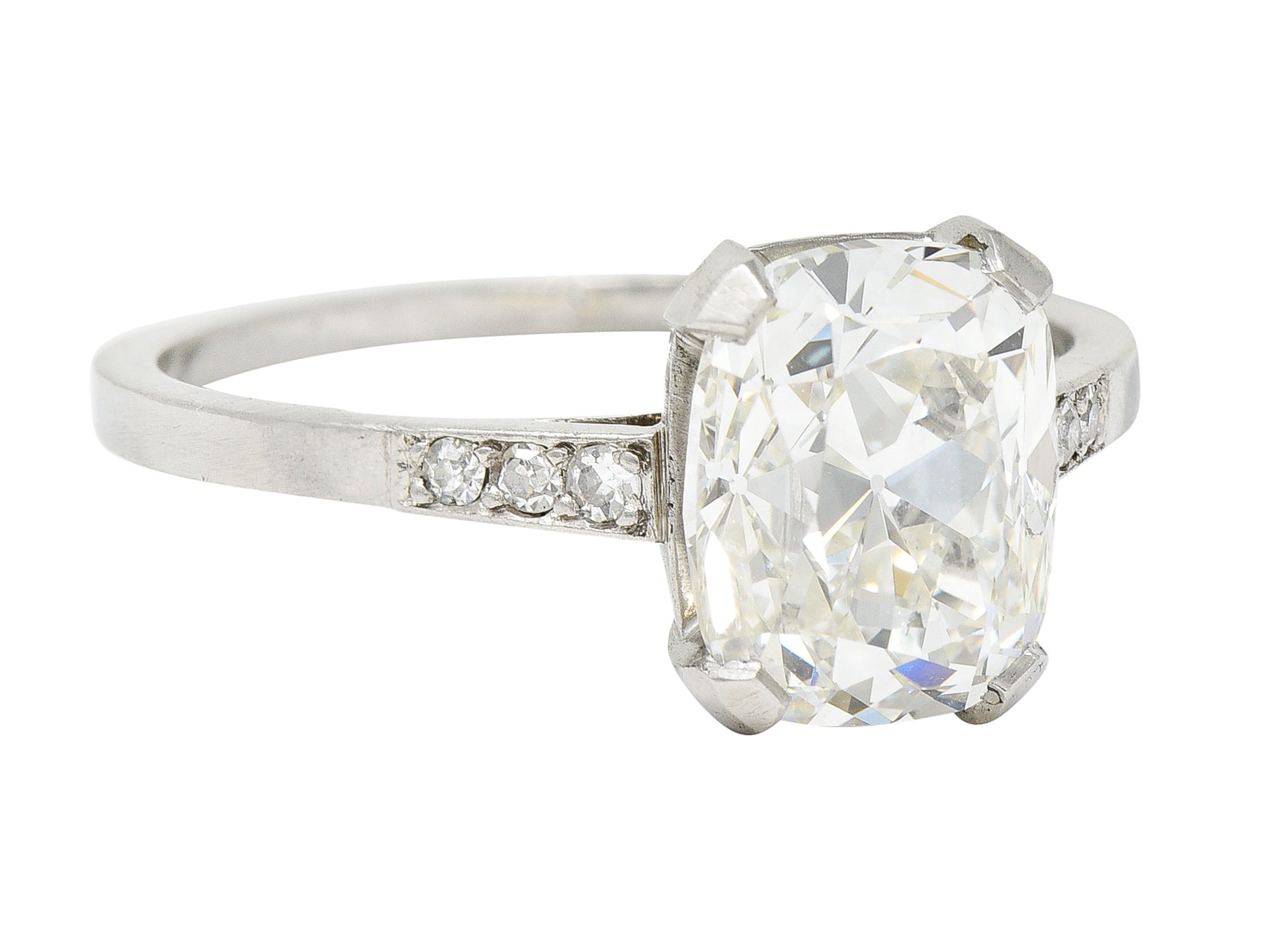 Art Deco 2.70 CTW Old Mine Cut Diamond Platinum Engagement RingRing - Wilson's Estate Jewelry