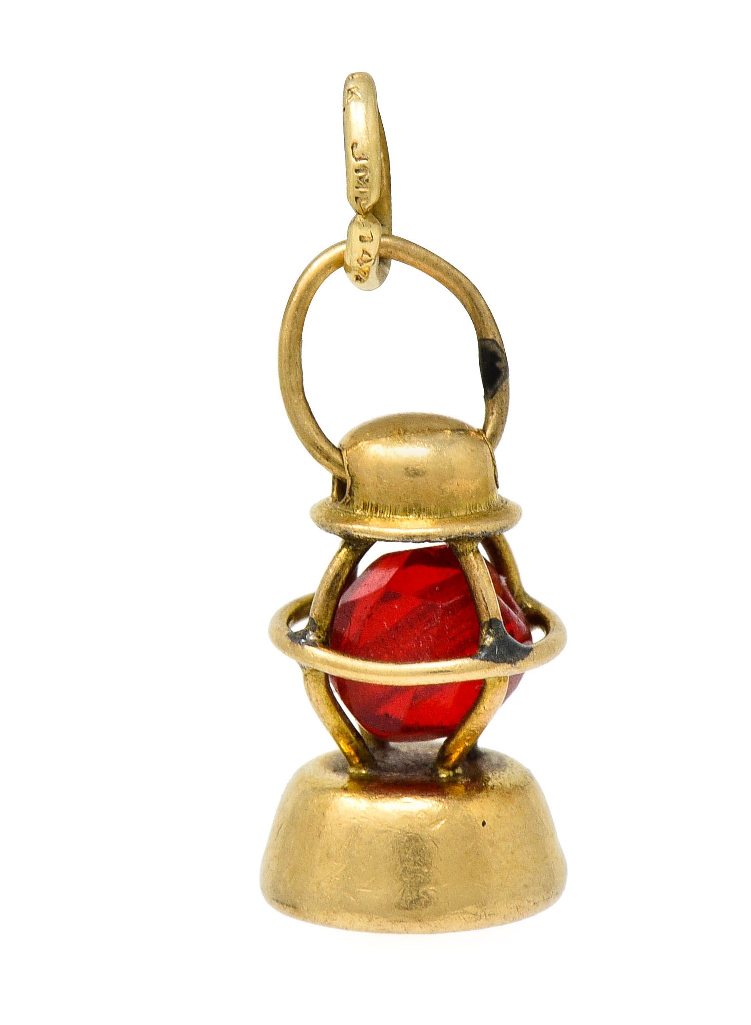 Art Deco 14 Karat Gold Nautical Lantern Charm - Wilson's Estate Jewelry