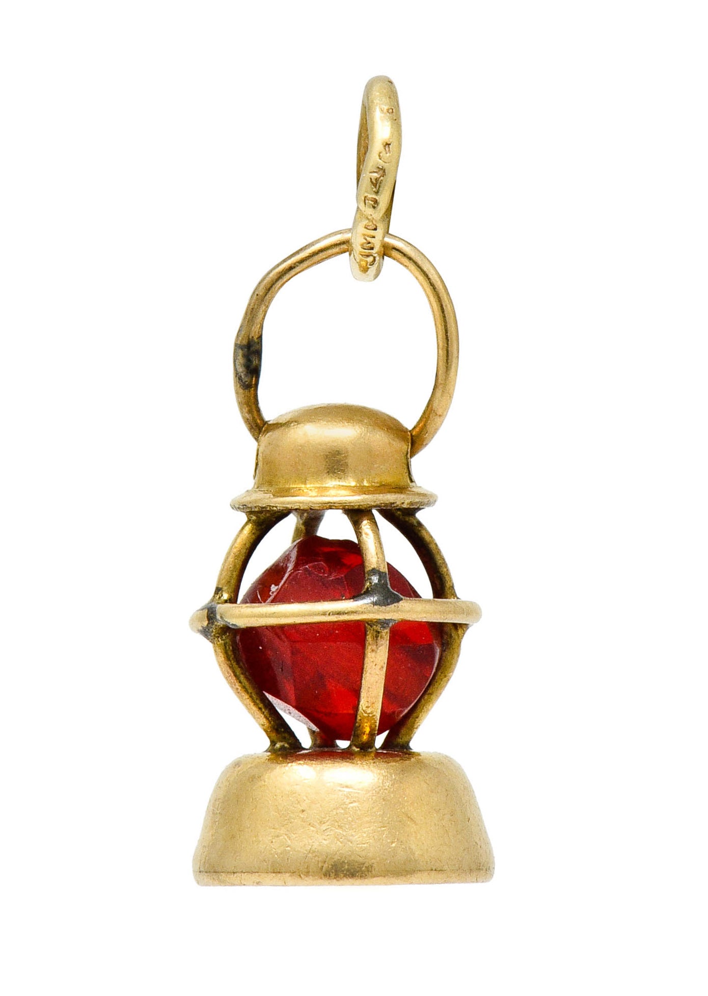 Art Deco 14 Karat Gold Nautical Lantern Charm - Wilson's Estate Jewelry