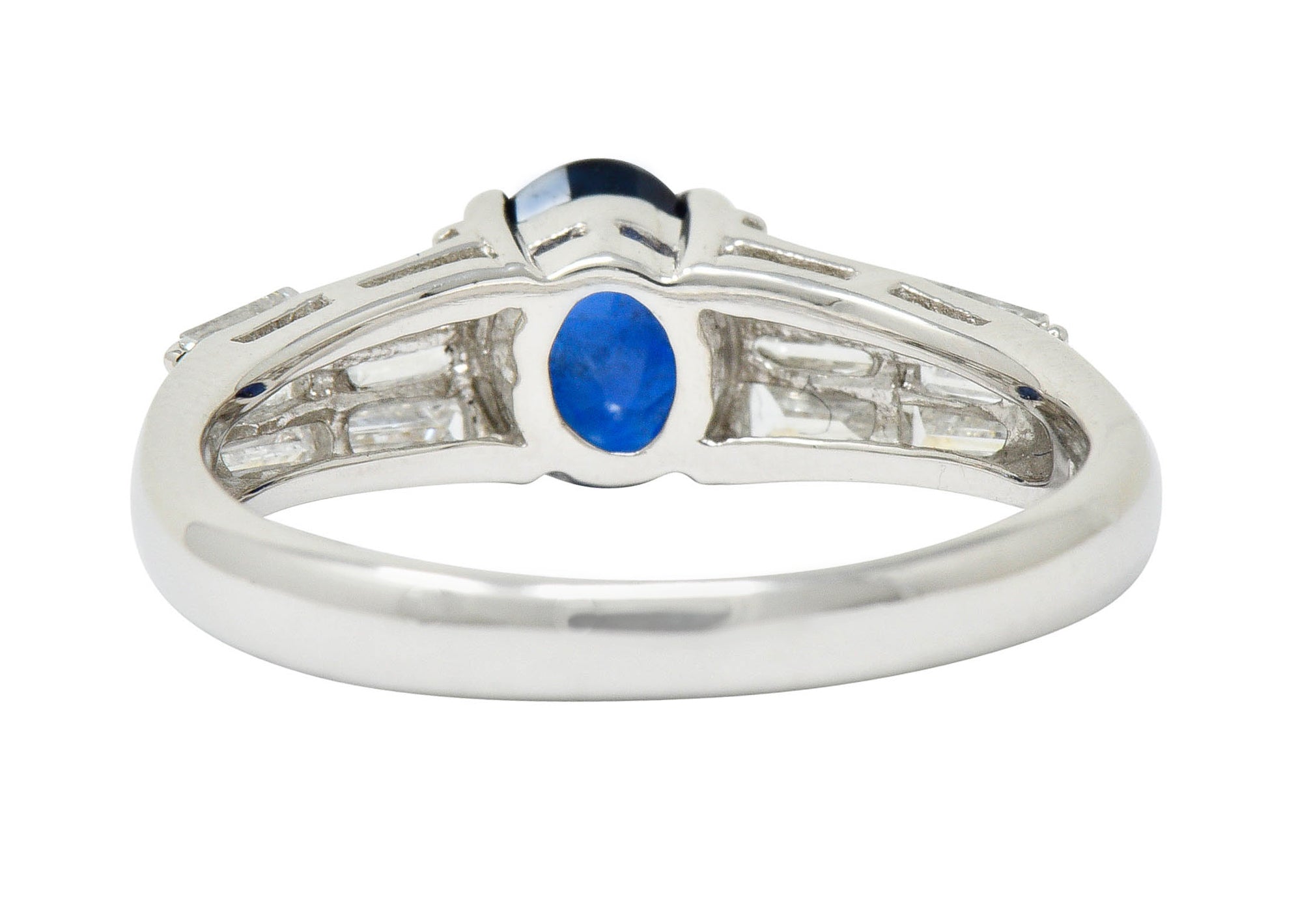 Contemporary 1.58 CTW No Heat Burma Sapphire Diamond Platinum Statement Ring GIARing - Wilson's Estate Jewelry