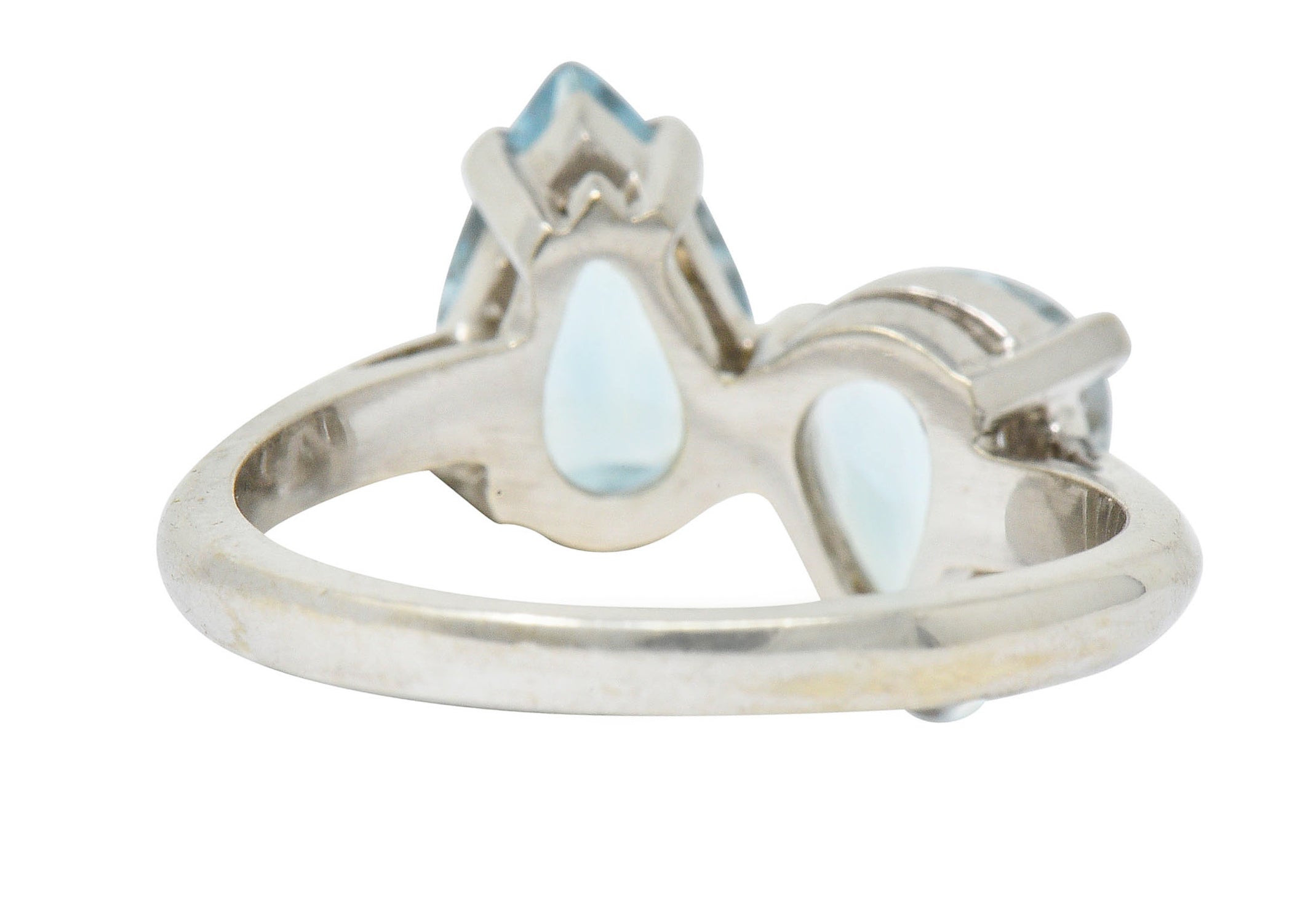 Retro 3.00 CTW Aquamarine 14 Karat White Gold Bypass RingRing - Wilson's Estate Jewelry