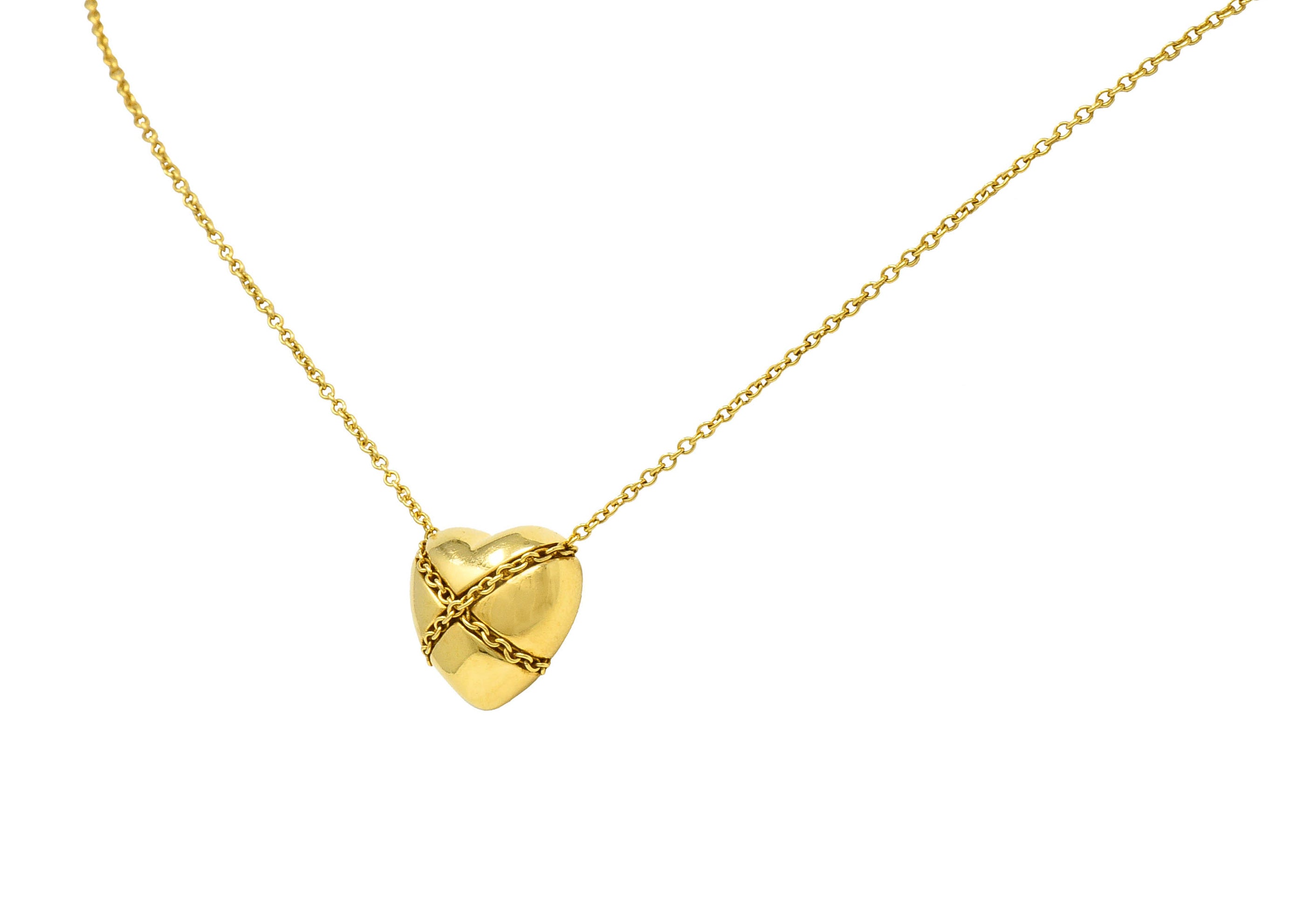 Tiffany & Co. Polished 18 Karat Gold Cross My Heart NecklaceNecklace - Wilson's Estate Jewelry