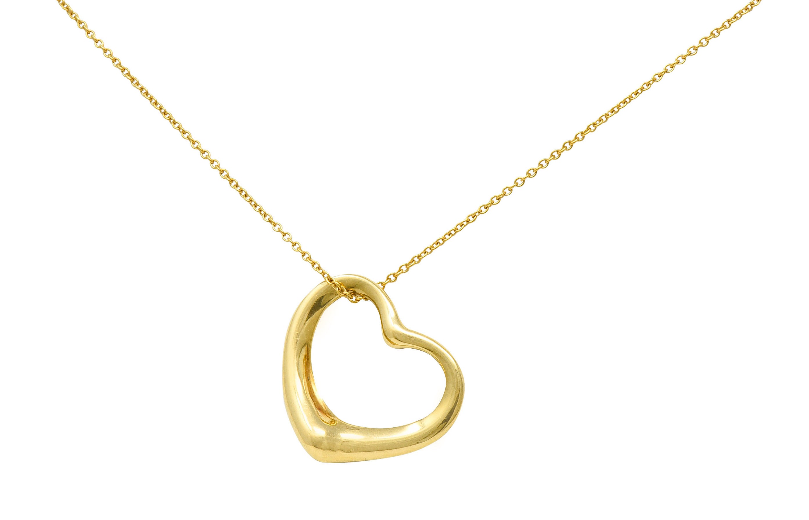 Elsa Peretti Tiffany & Co. 18 Karat Gold 22MM Open Heart Pendant NecklaceNecklace - Wilson's Estate Jewelry