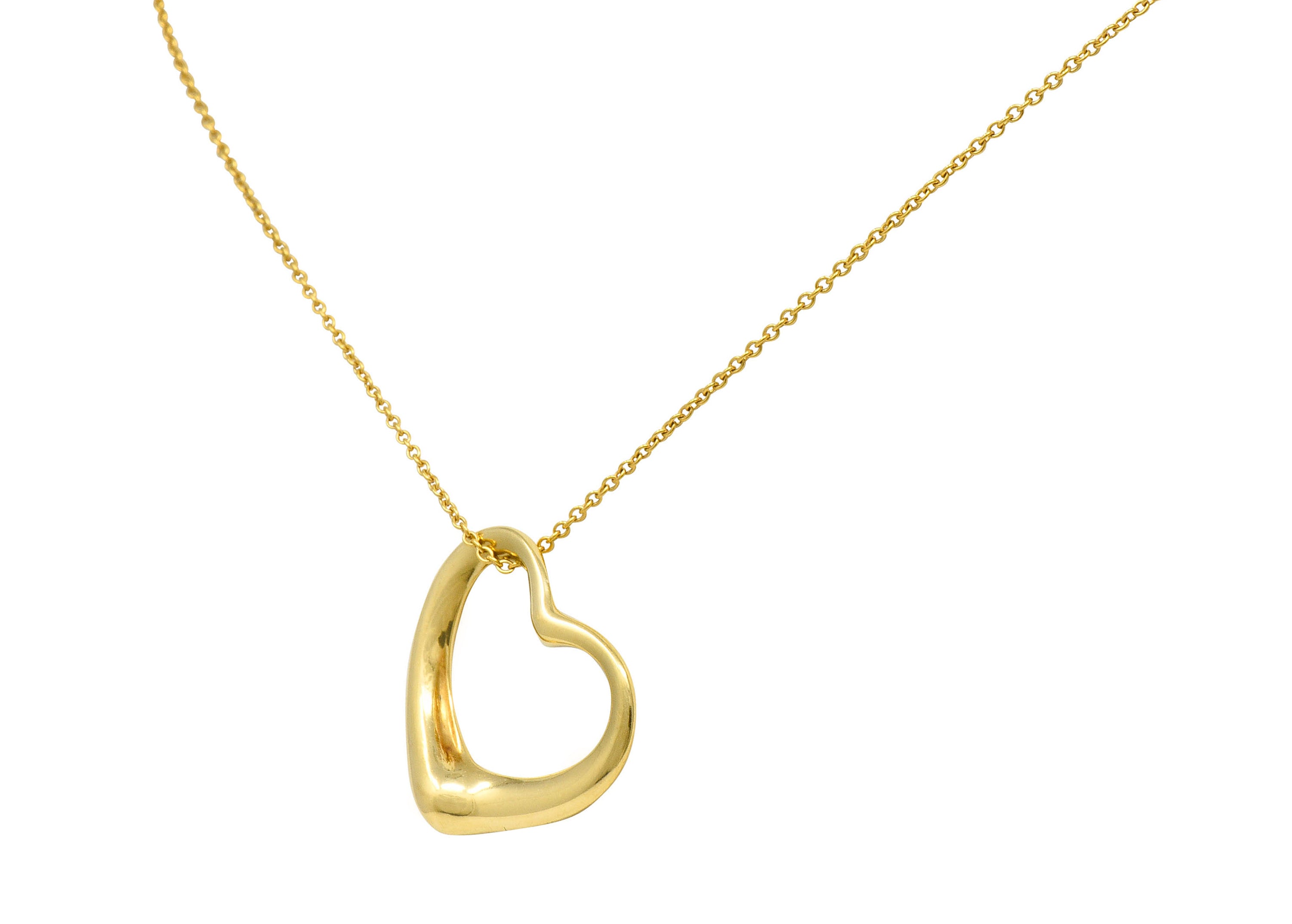 Elsa Peretti Tiffany & Co. 18 Karat Gold 22MM Open Heart Pendant NecklaceNecklace - Wilson's Estate Jewelry