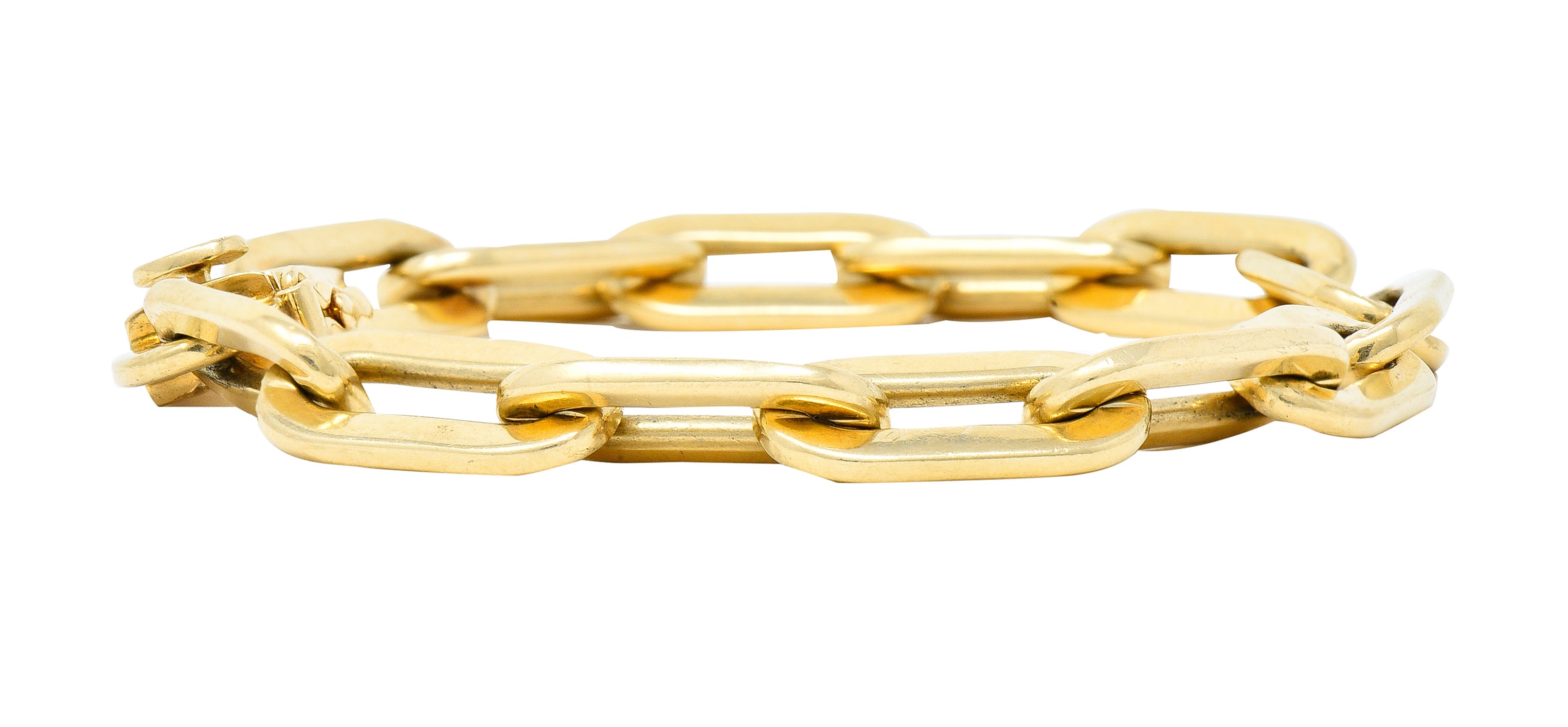 Tiffany & Co. 1960's 14 Karat Yellow Gold Paperclip Chain Vintage Link Bracelet Wilson's Estate Jewelry