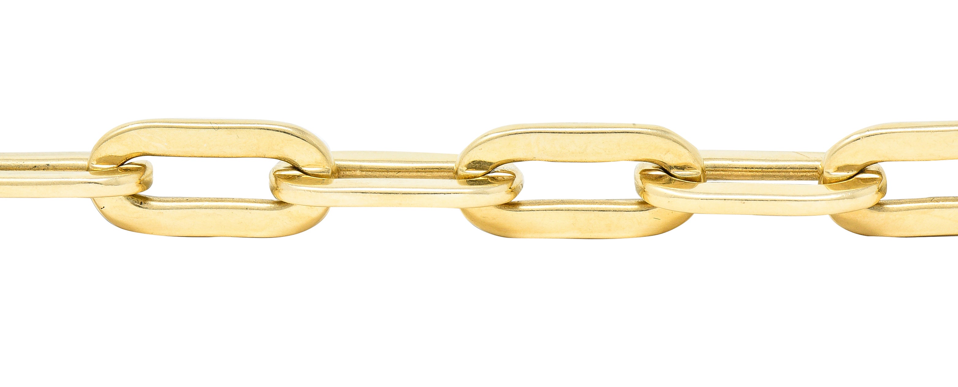 Tiffany & Co. 1960's 14 Karat Yellow Gold Paperclip Chain Vintage Link Bracelet Wilson's Estate Jewelry