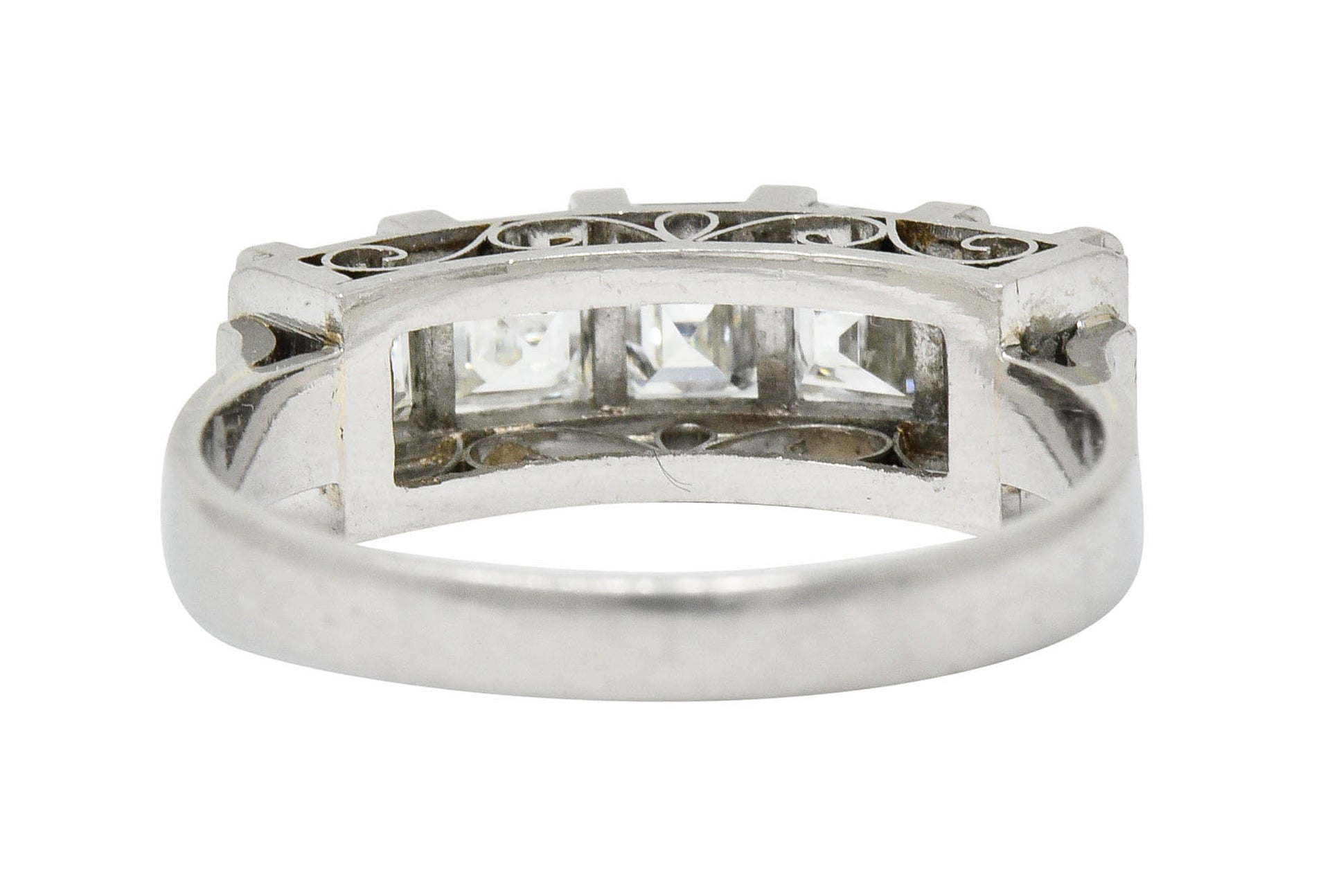 Contemporary 1.62 CTW Step Cut Diamond Platinum Five Stone Band RingRing - Wilson's Estate Jewelry