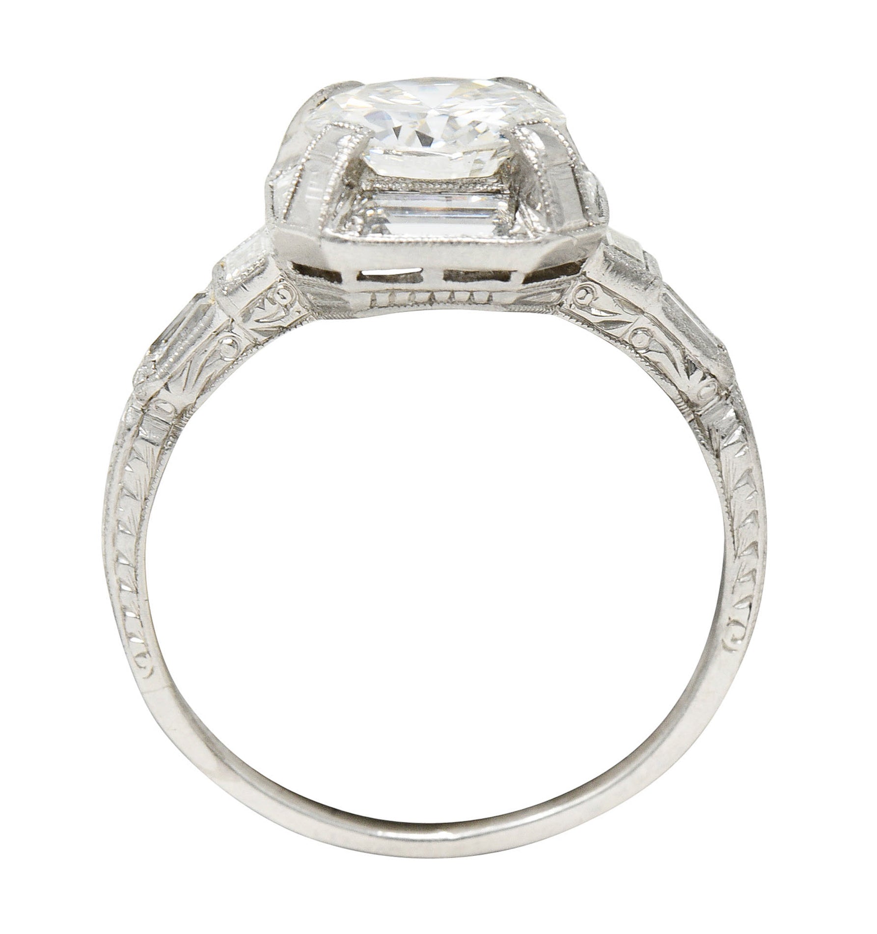 Art Deco 2.30 CTW Diamond Platinum Octagonal Engagement RingRing - Wilson's Estate Jewelry