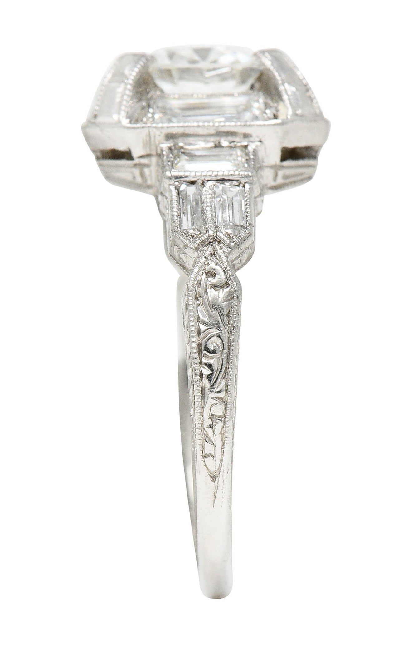 Art Deco 2.30 CTW Diamond Platinum Octagonal Engagement RingRing - Wilson's Estate Jewelry