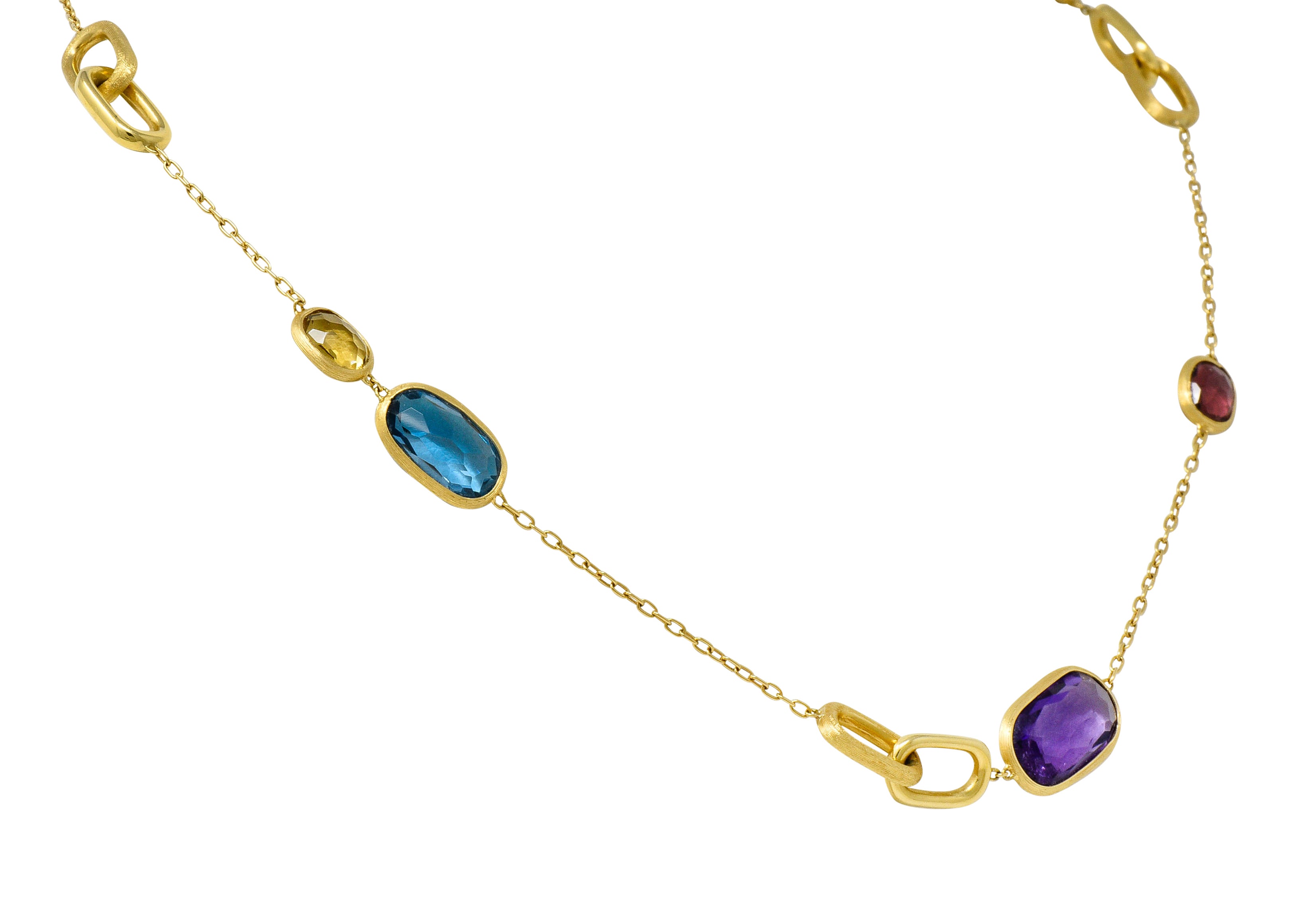 Marco Bicego Italian Multi-Gem 18 Karat Gold Murano Station NecklaceNecklace - Wilson's Estate Jewelry